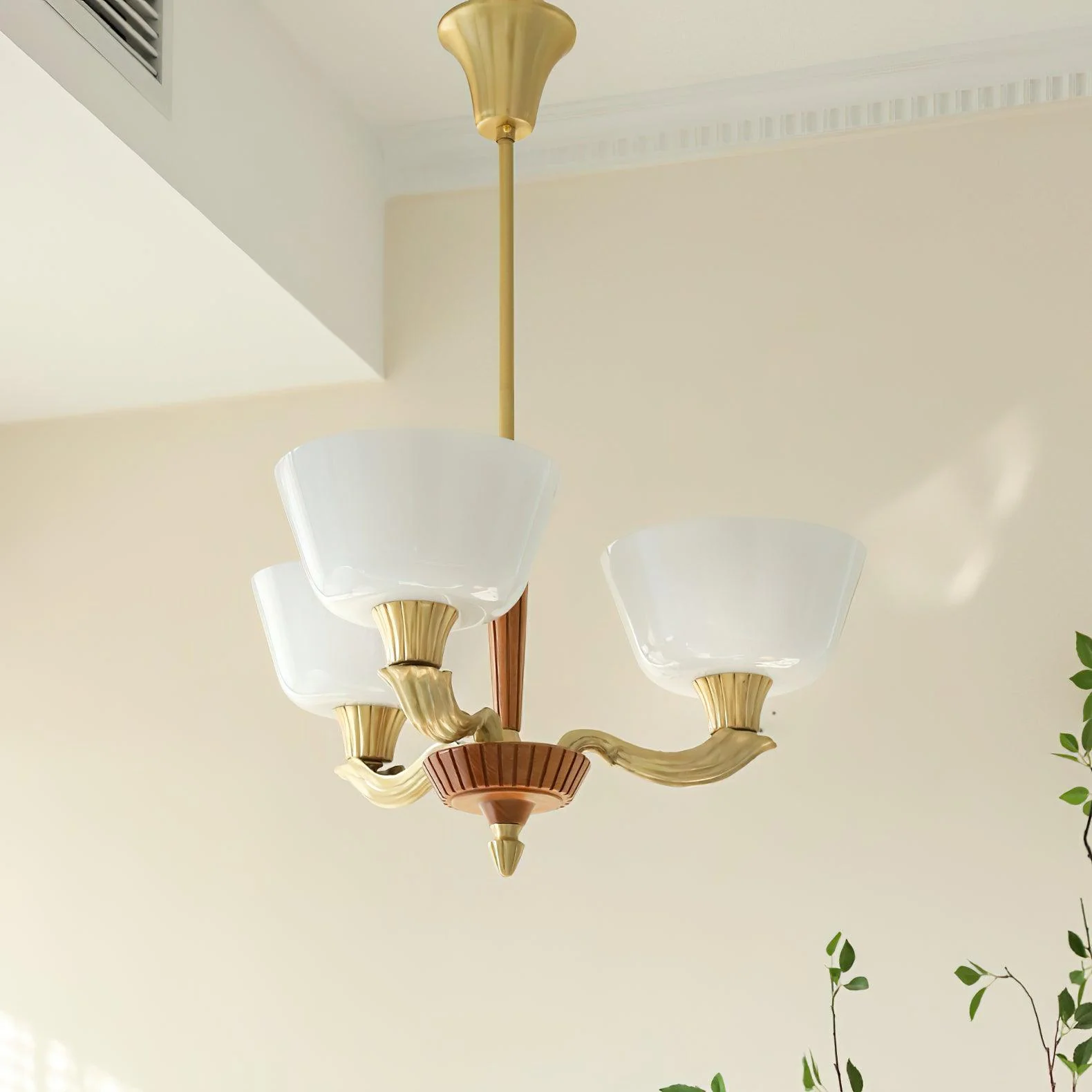 Lustra Chandelier Flared Shade Vintage - Image 31
