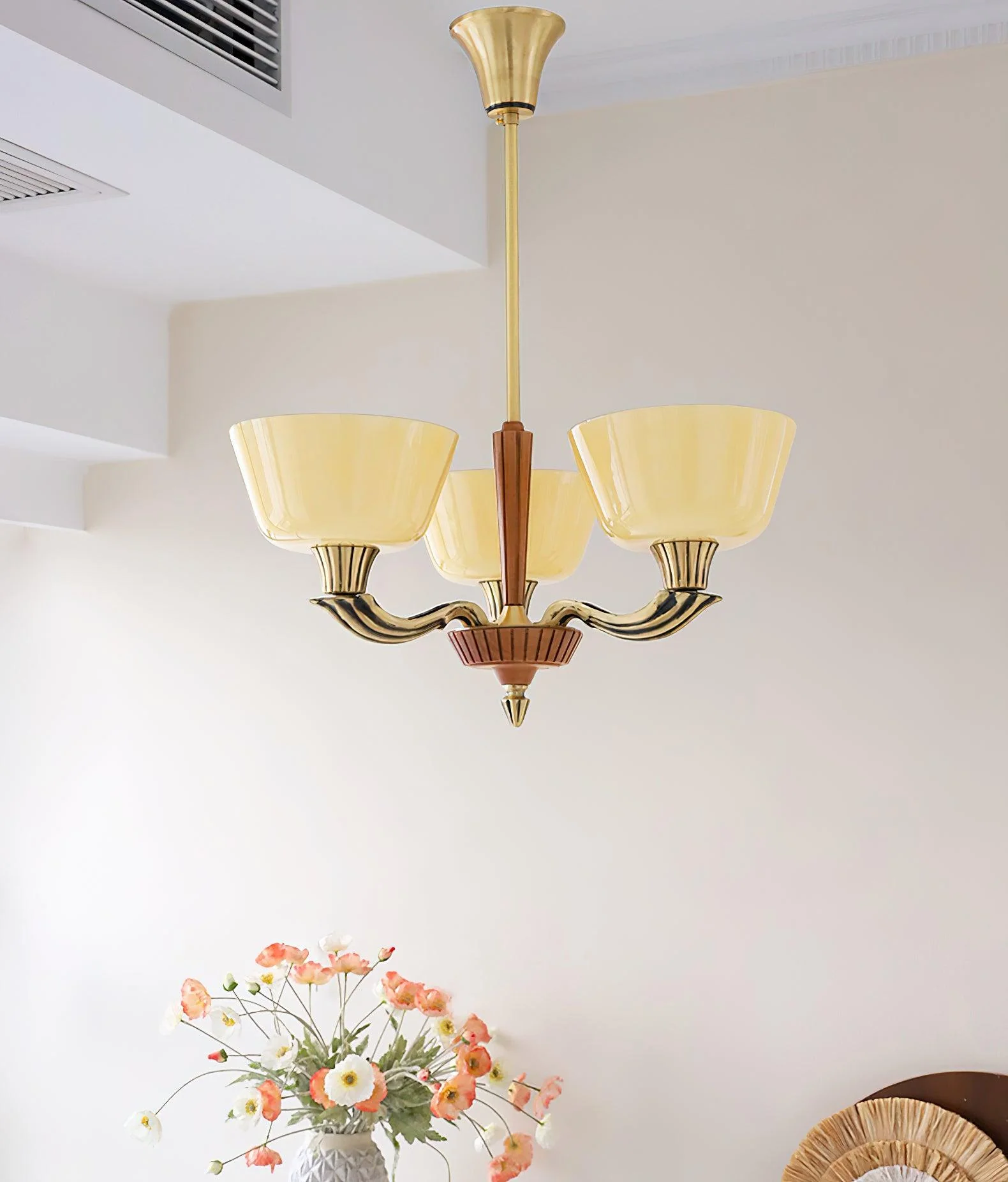 Lustra Chandelier Flared Shade Vintage - Image 32