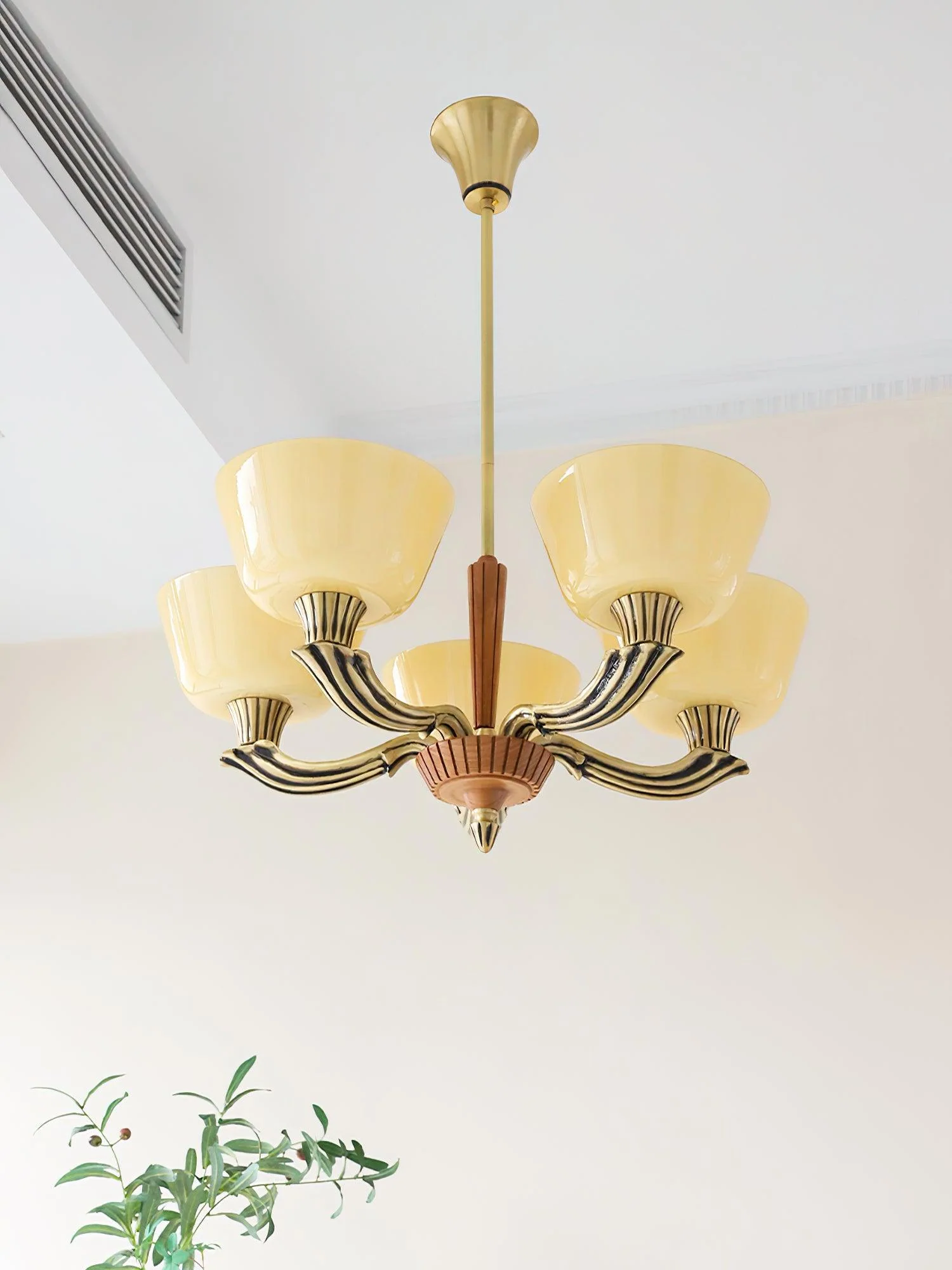 Lustra Chandelier Flared Shade Vintage - Image 37