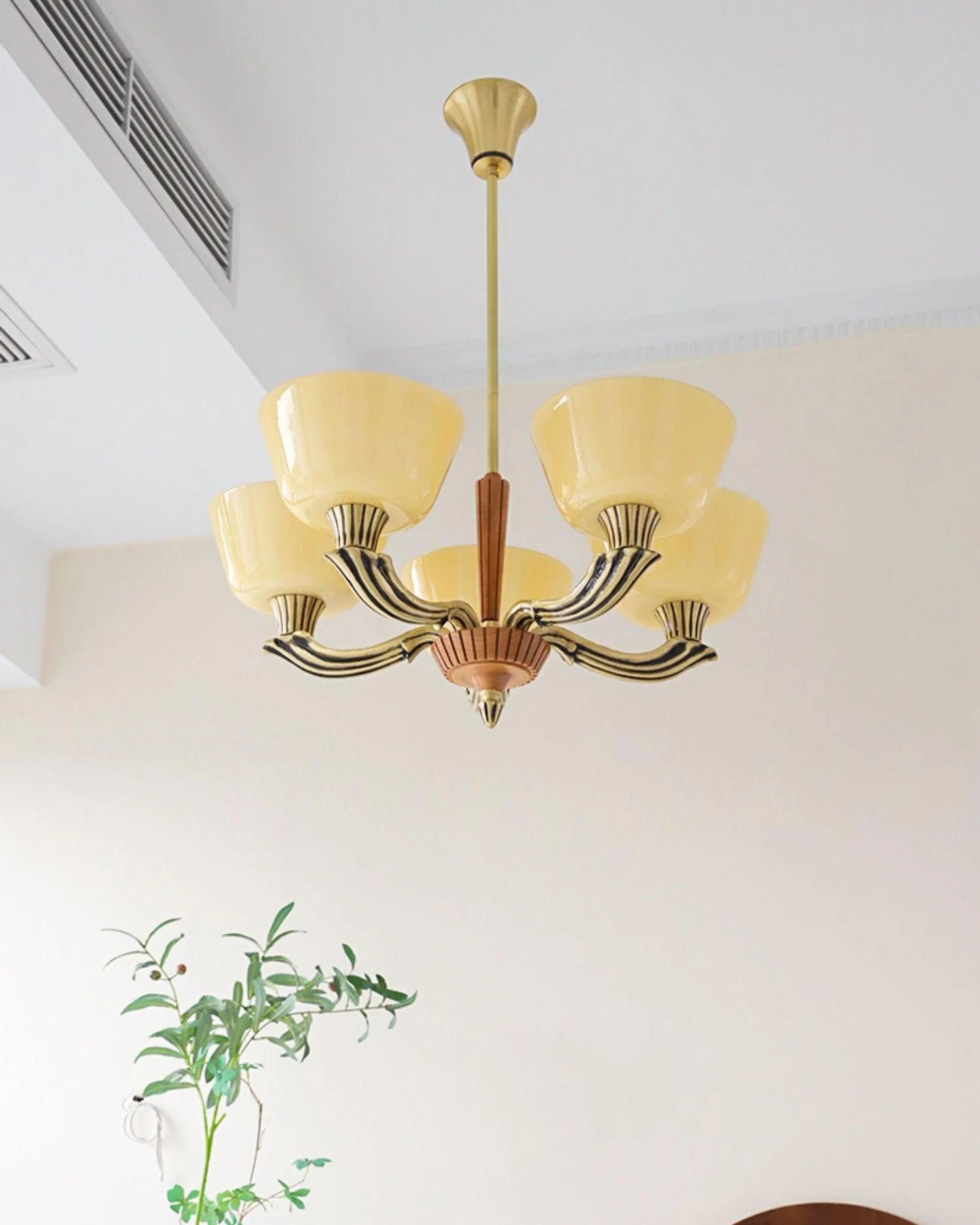 Lustra Chandelier Flared Shade Vintage - Image 5