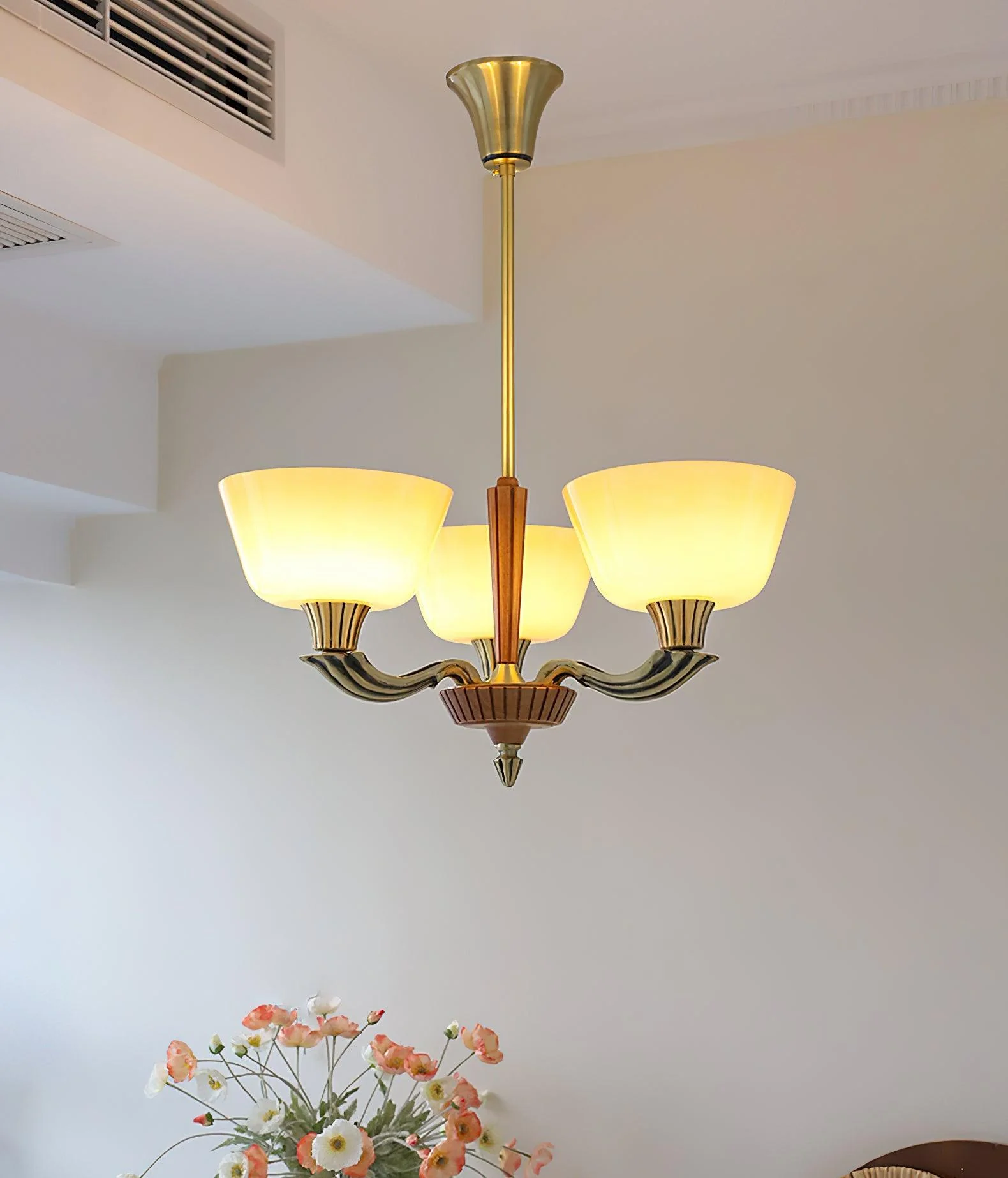 Lustra Chandelier Flared Shade Vintage - Image 7
