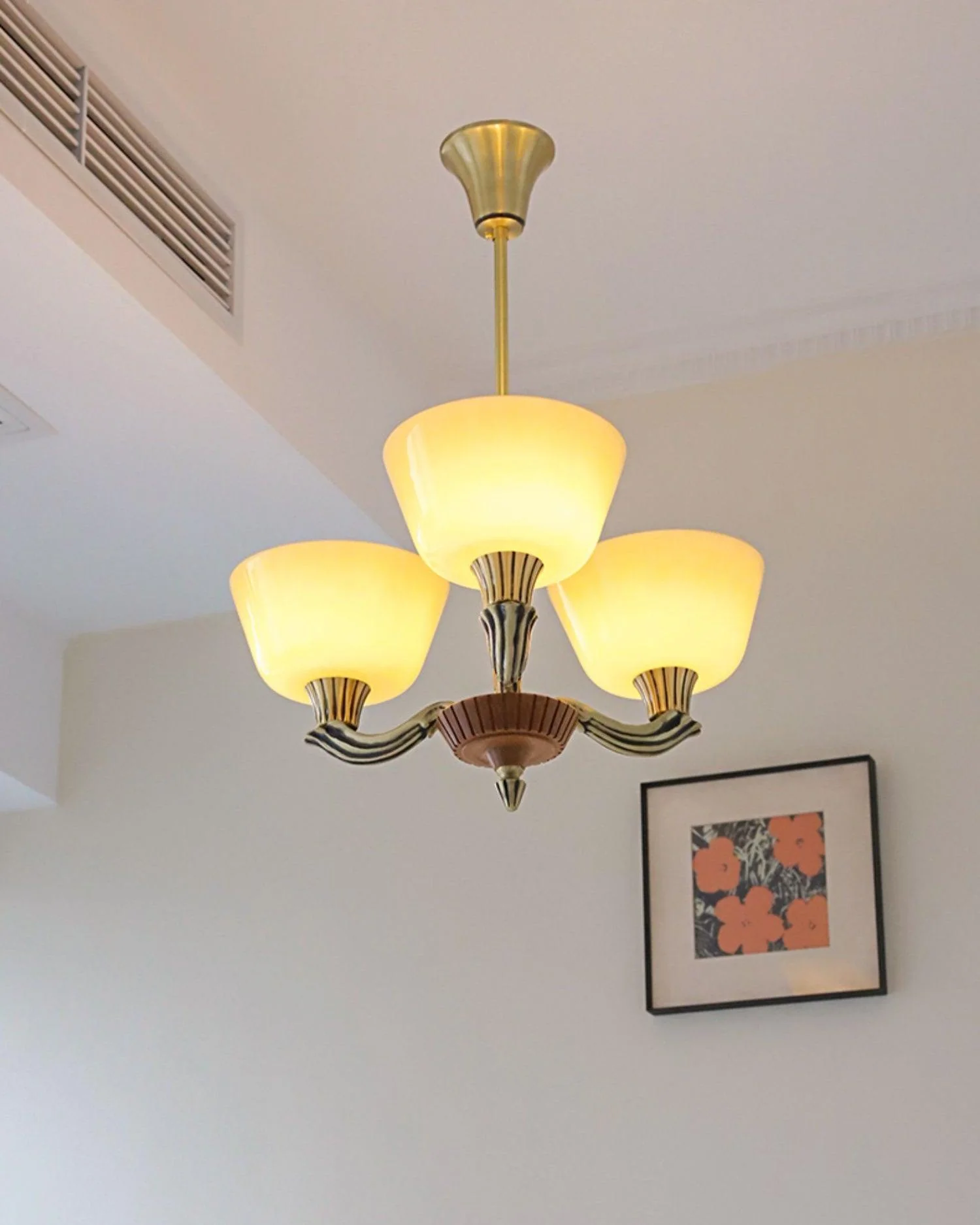 Lustra Chandelier Flared Shade Vintage - Image 9