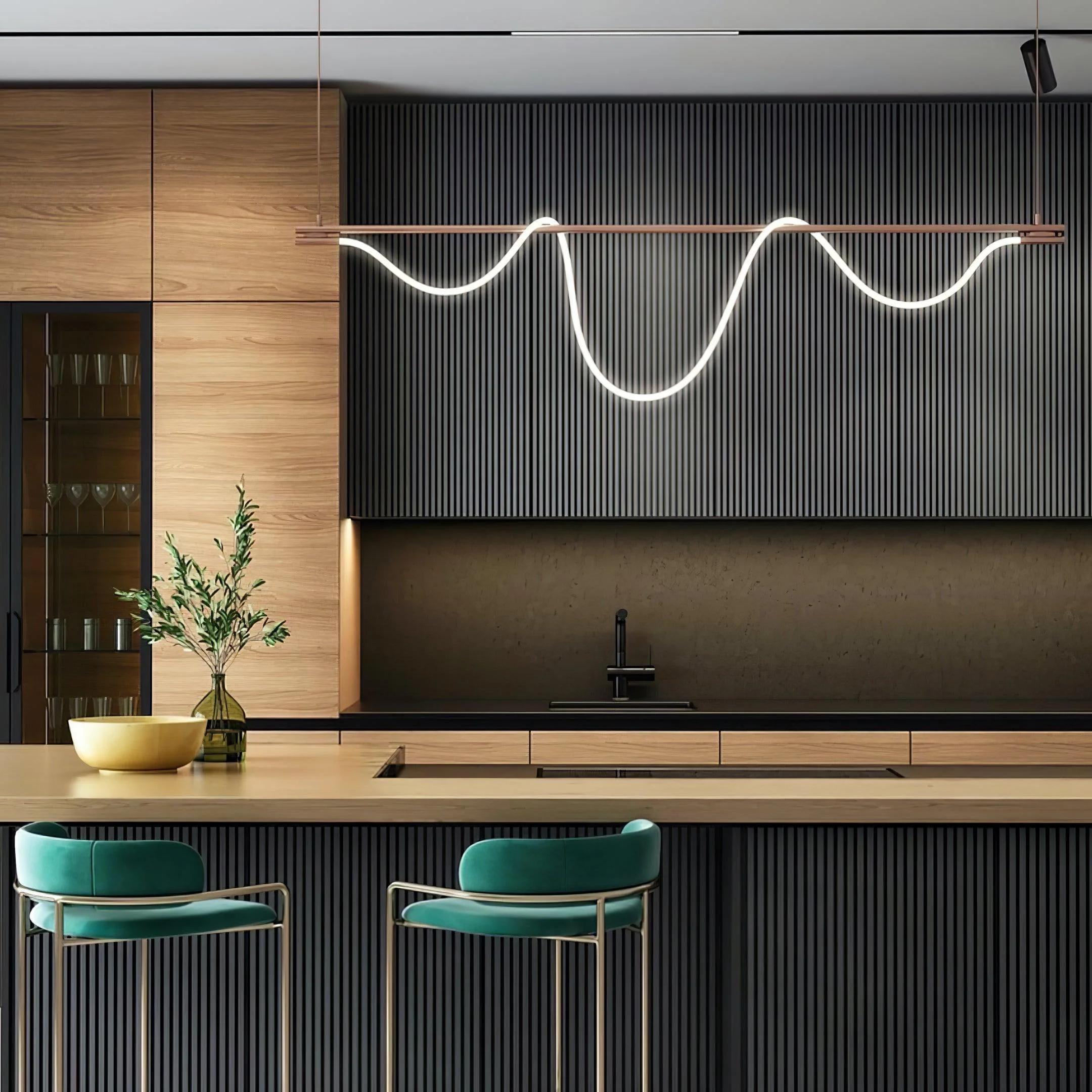 Lustra Chandelier Flexible Silicone Curve Modern Elegant - Image 26