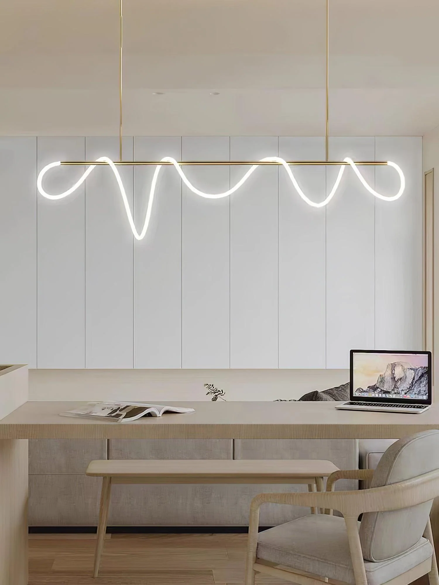 Lustra Chandelier Flexible Silicone Curve Modern Elegant - Image 44