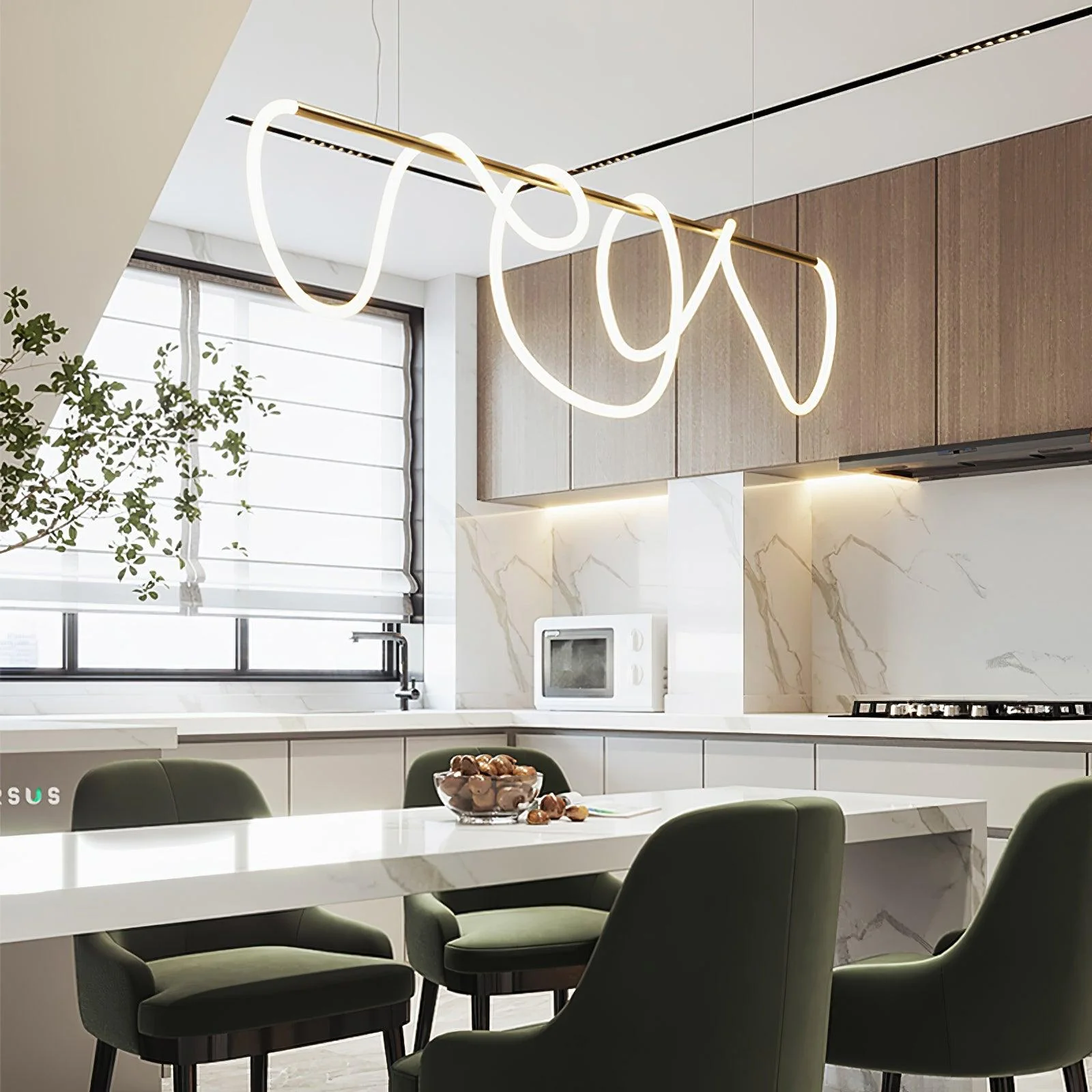 Lustra Chandelier Flexible Silicone Curve Modern Elegant - Image 57