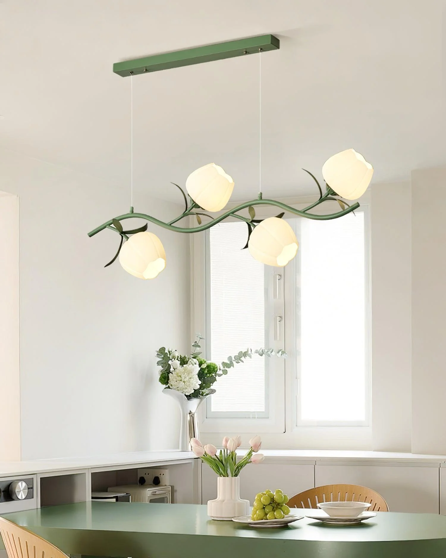 Lustra Chandelier Floral Glass - Image 16