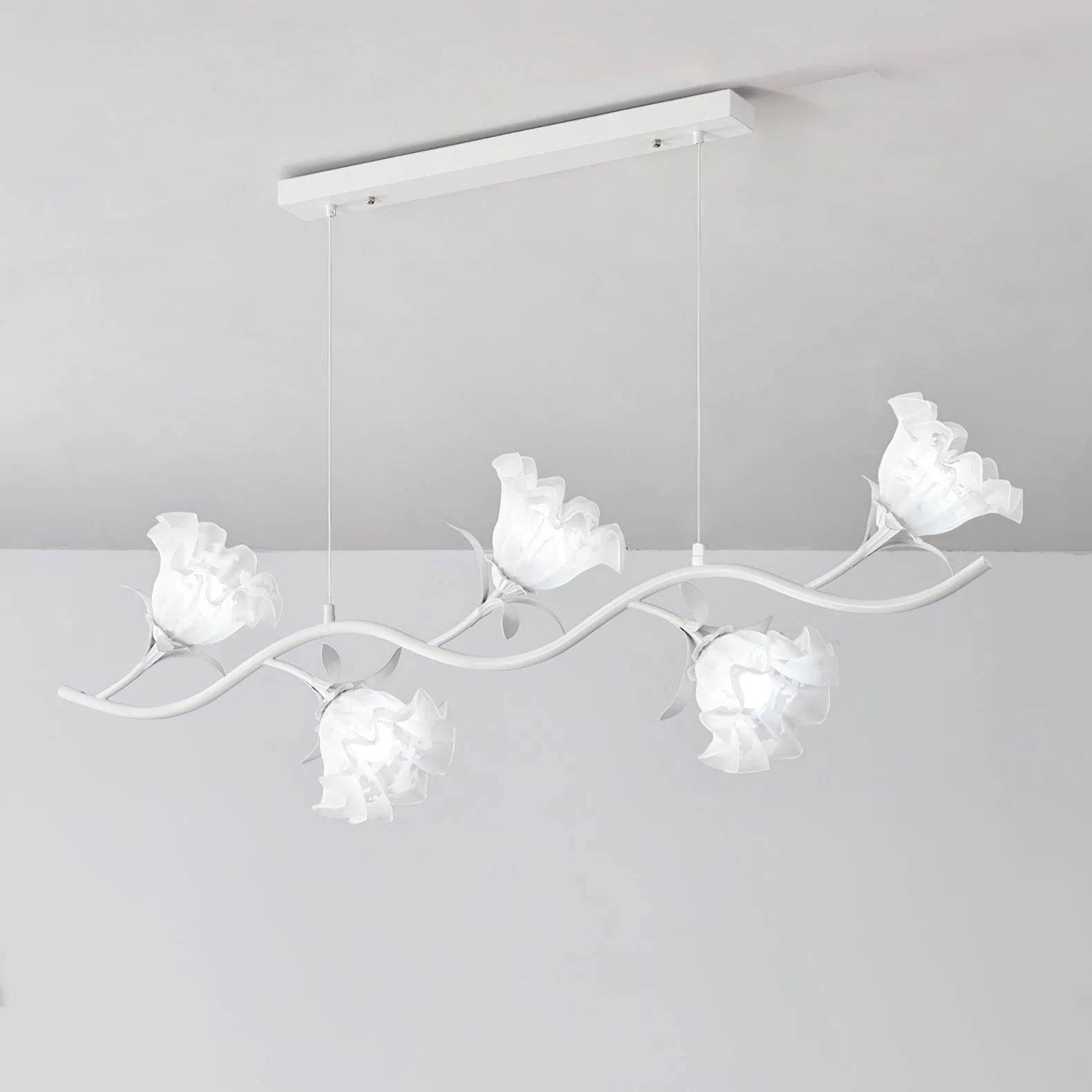 Lustra Chandelier Floral Glass - Image 2