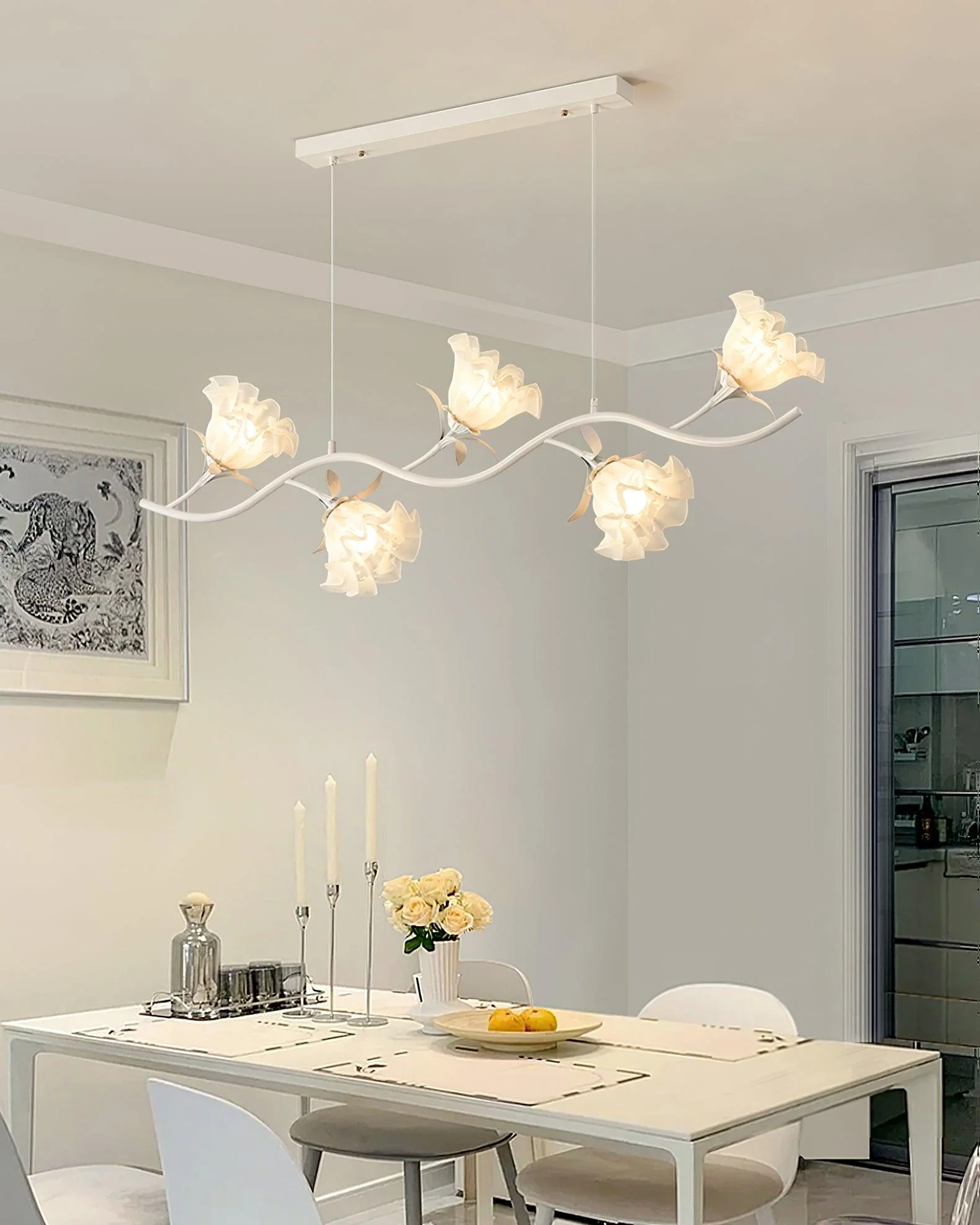 Lustra Chandelier Floral Glass - Image 28