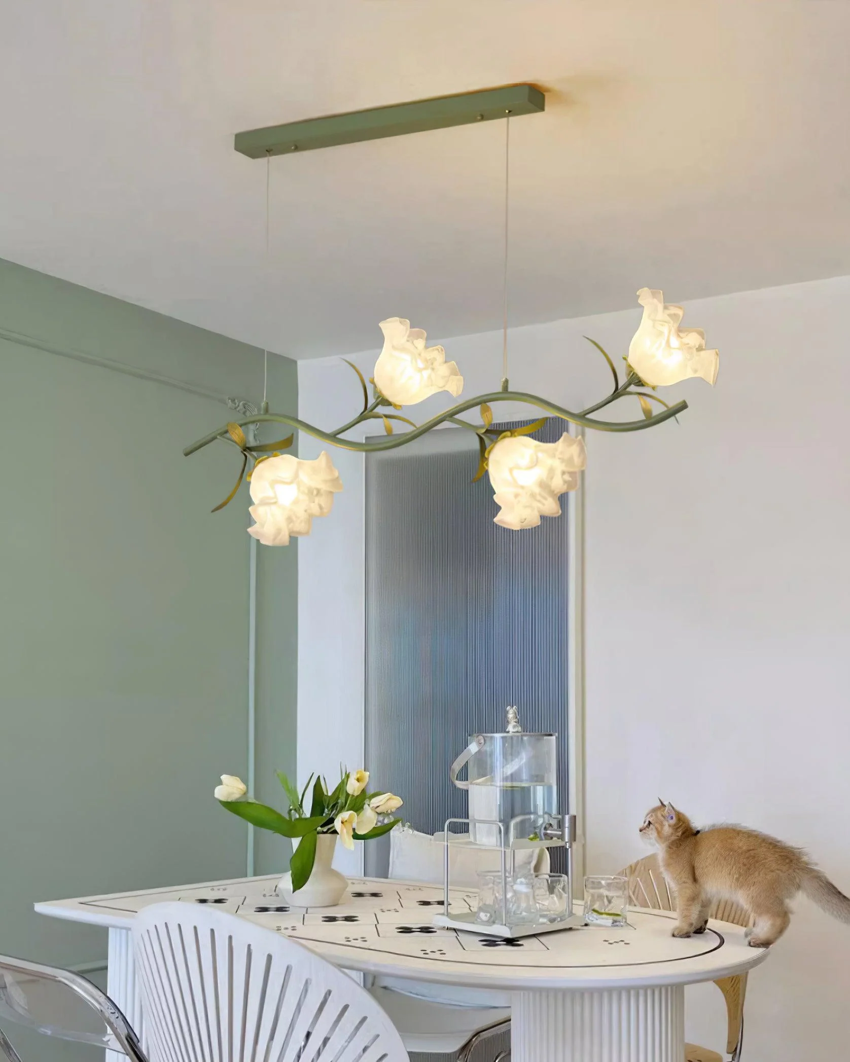 Lustra Chandelier Floral Glass - Image 38
