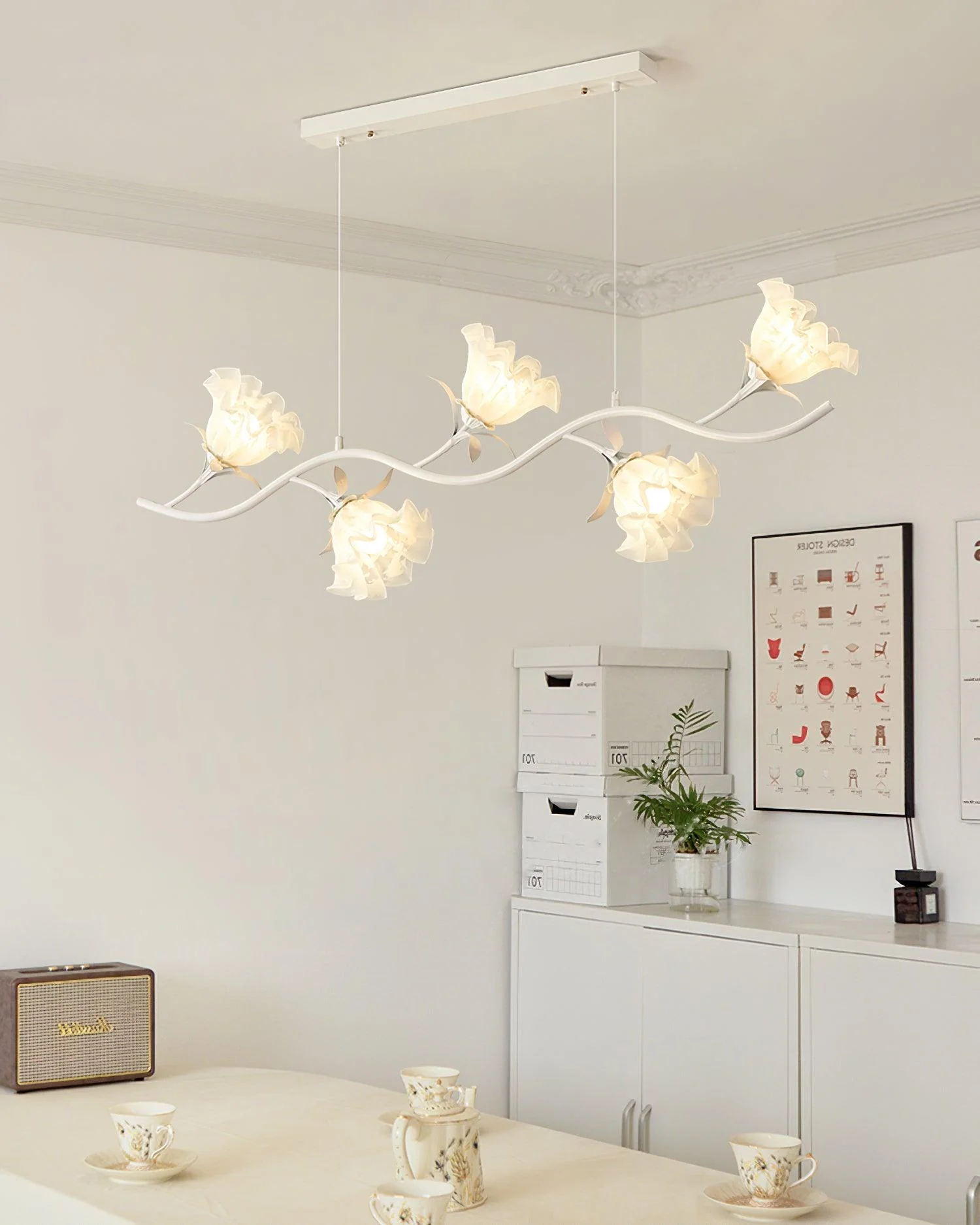 Lustra Chandelier Floral Glass - Image 39
