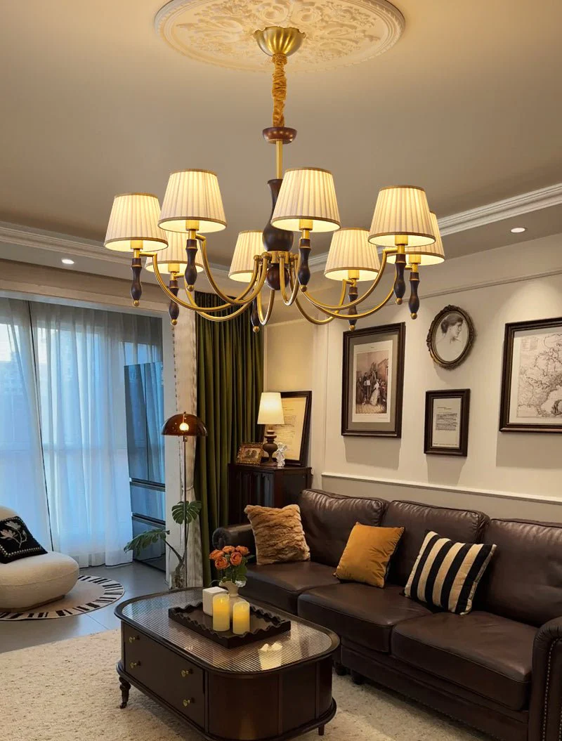 Lustra Chandelier Floral Shades and Walnut - Image 19