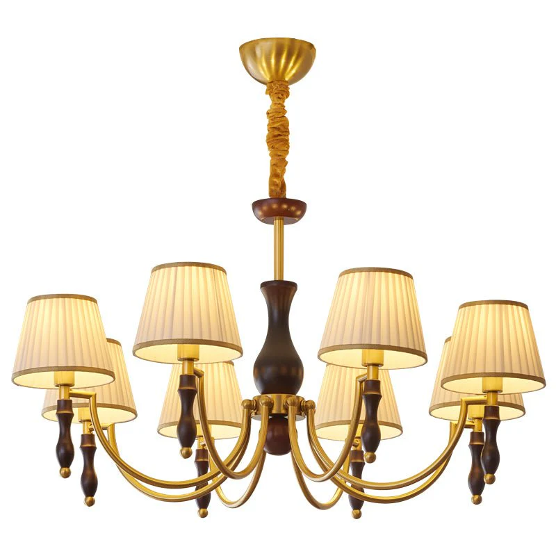 Lustra Chandelier Floral Shades and Walnut - Image 25