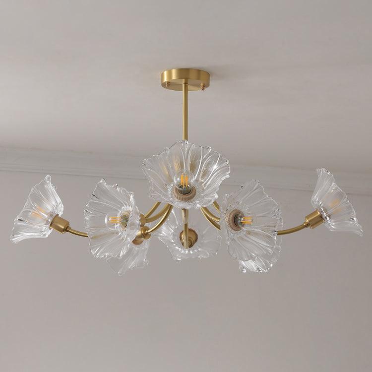 Lustra Chandelier Flower Glass with Brass Finish - Image 16