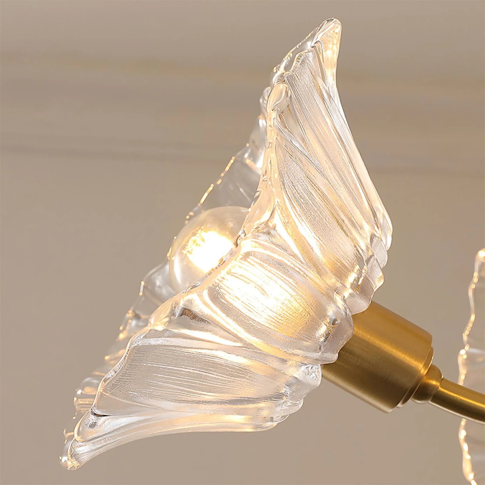 Lustra Chandelier Flower Glass with Brass Finish - Image 19