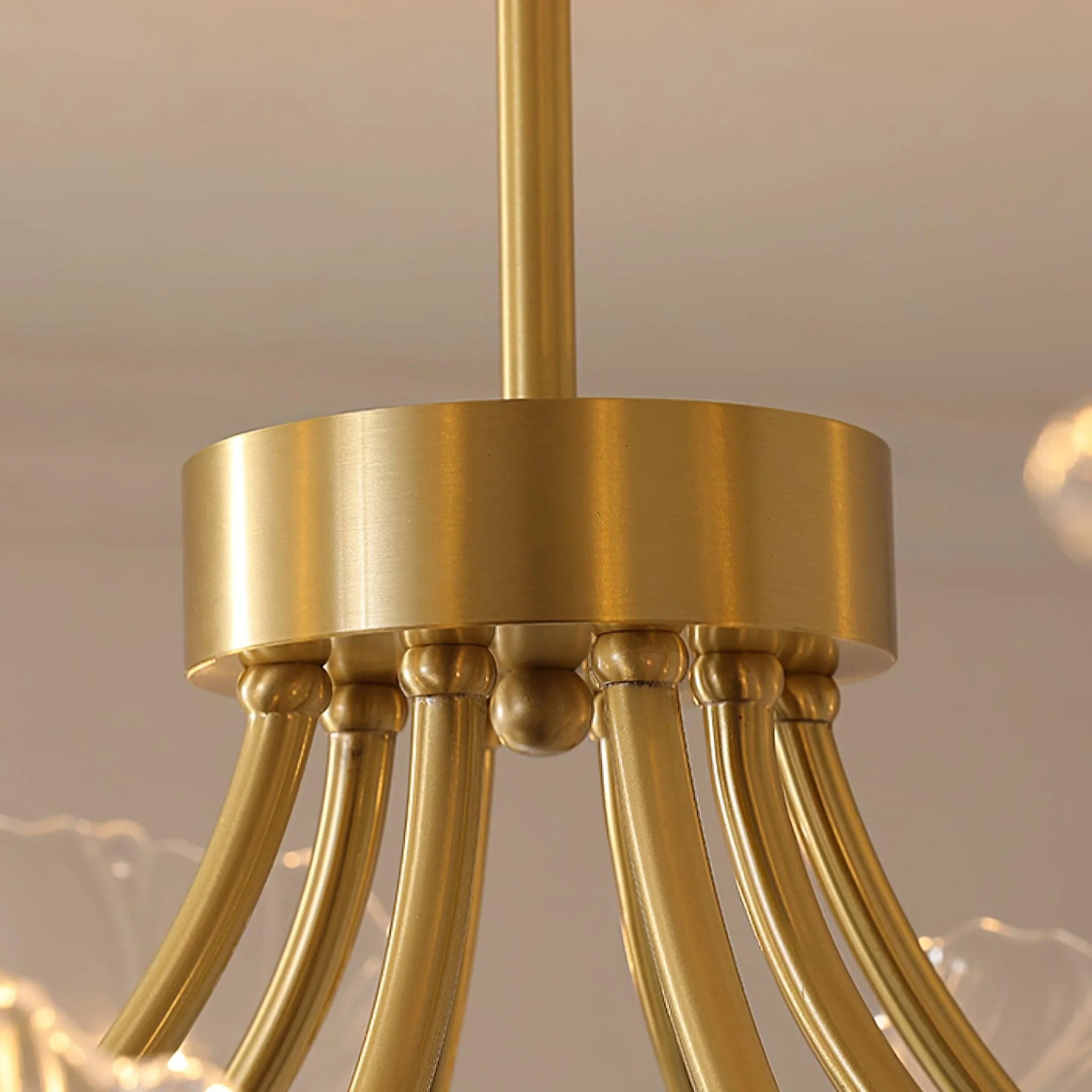 Lustra Chandelier Flower Glass with Brass Finish - Image 20