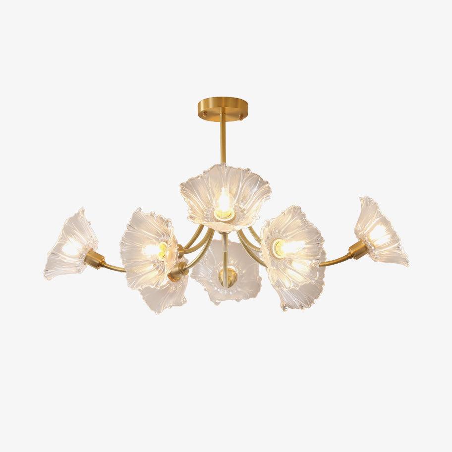 Lustra Chandelier Flower Glass with Brass Finish - Image 5
