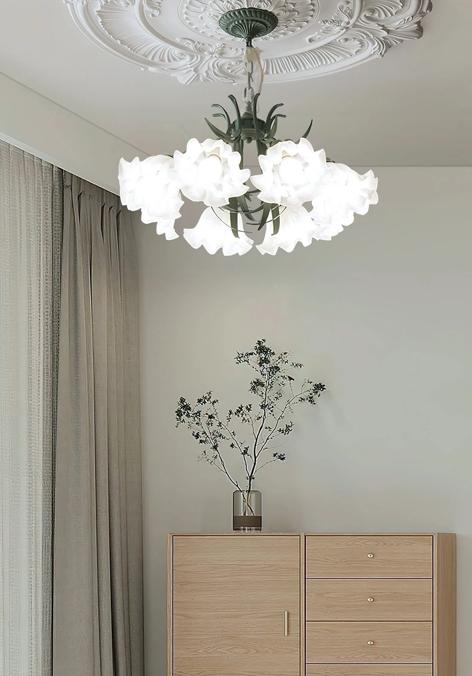 Lustra Chandelier Flower with Petals and Leaves - Image 30
