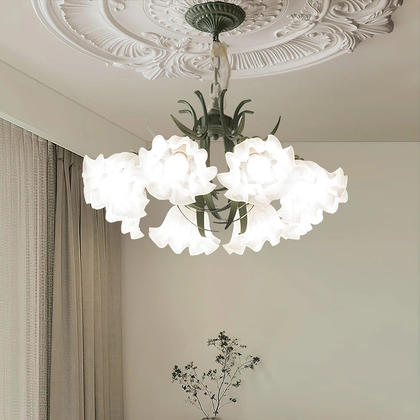 Lustra Chandelier Flower with Petals and Leaves - Image 36