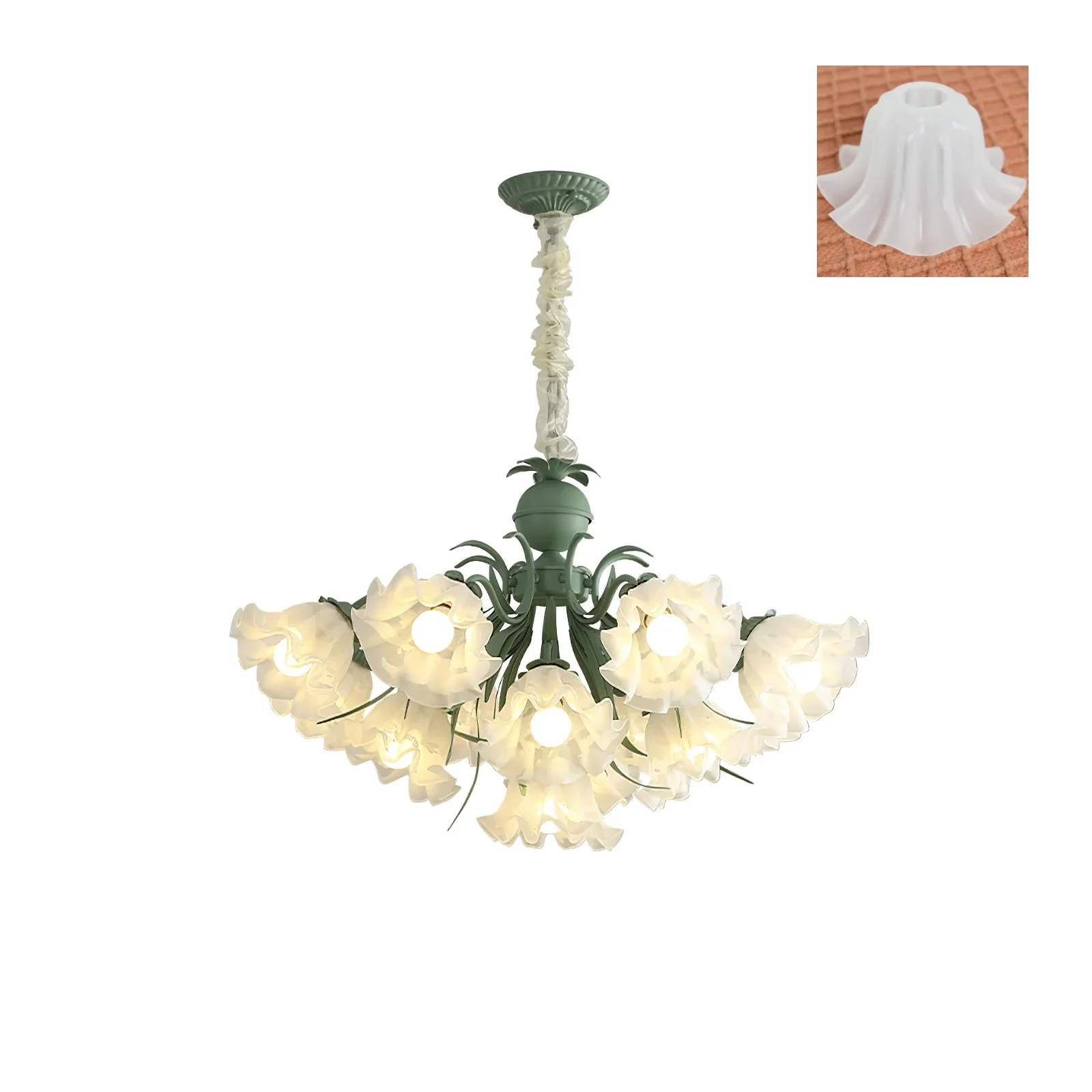 Lustra Chandelier Flower with Petals and Leaves - Image 51