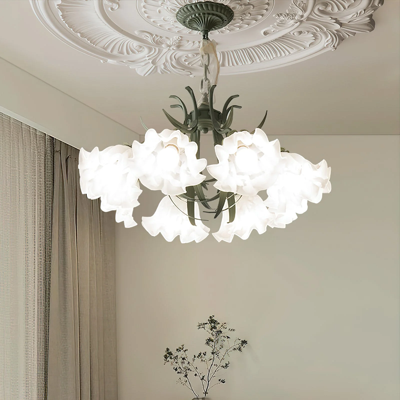 Lustra Chandelier Flower with Petals and Leaves - Image 65