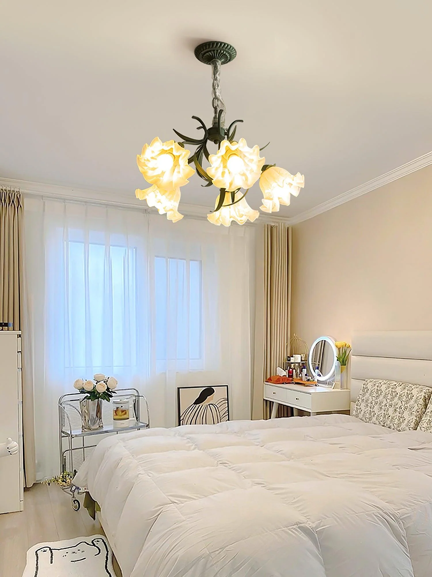 Lustra Chandelier Flower with Petals and Leaves - Image 9
