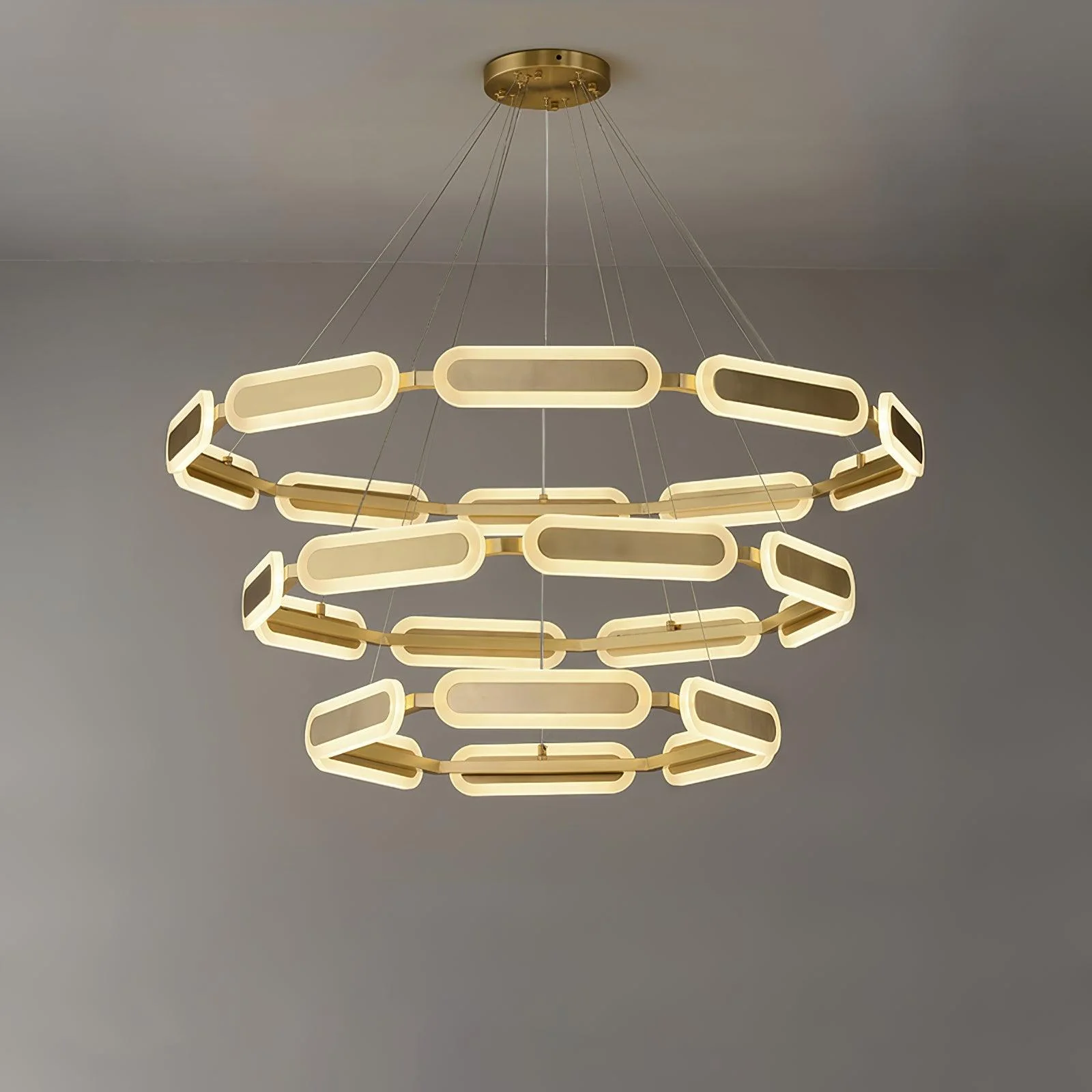 Lustra Chandelier Geometric Brass Ring - Image 10