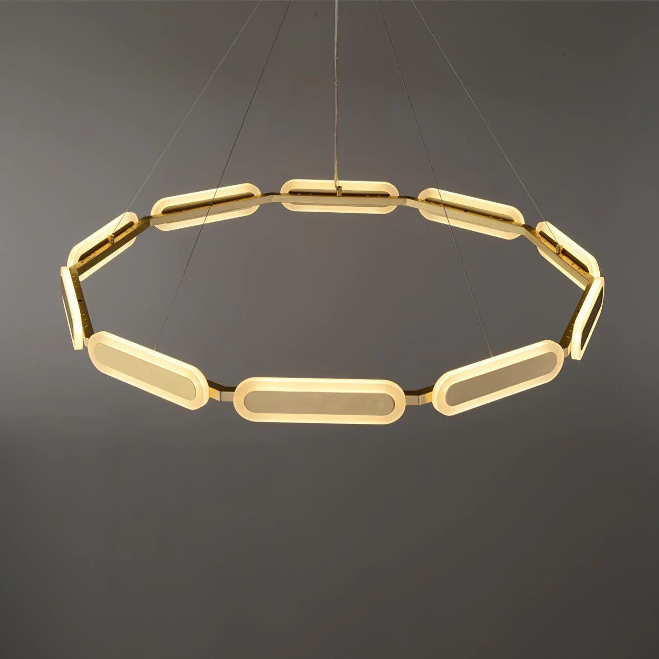 Lustra Chandelier Geometric Brass Ring - Image 15