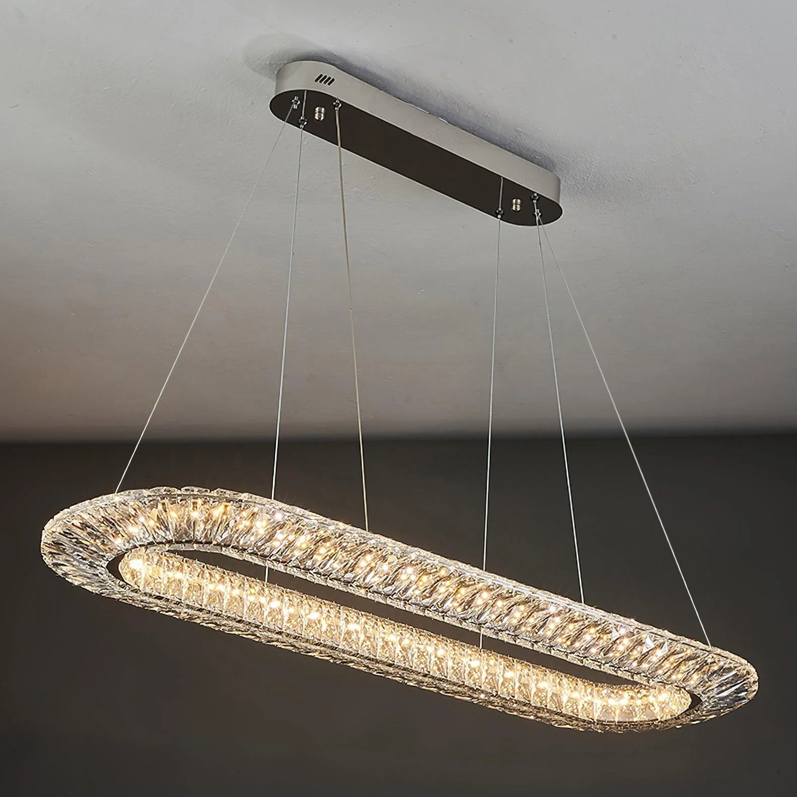 Lustra Chandelier Geometric Crystal LED Elegant - Image 19