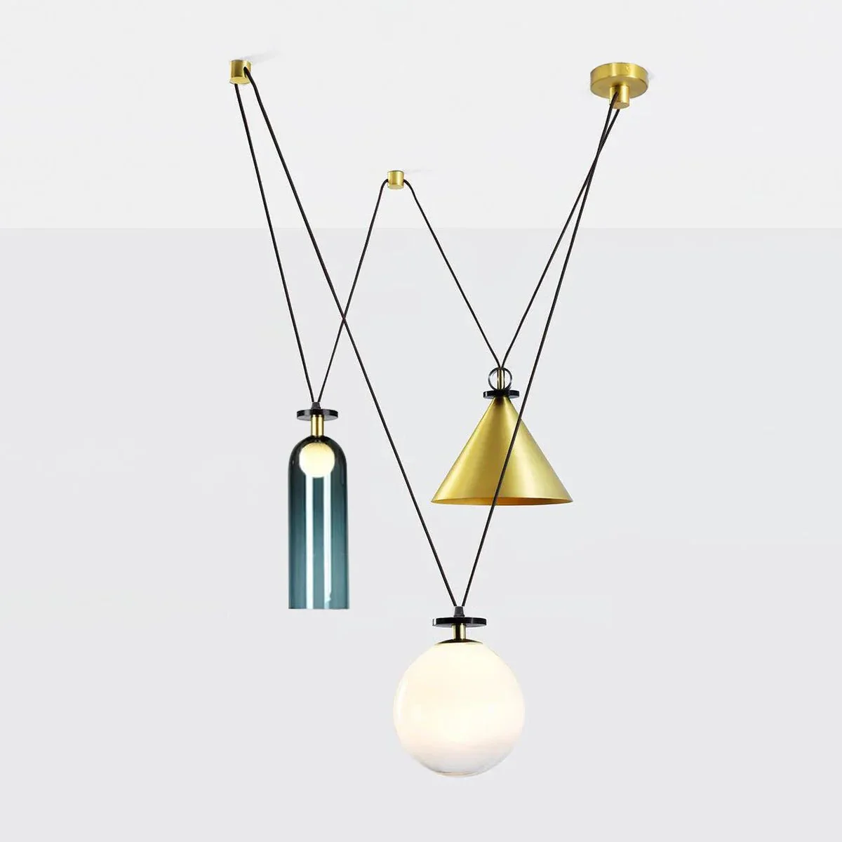 Lustra Chandelier Geometric Shape Art - Image 104