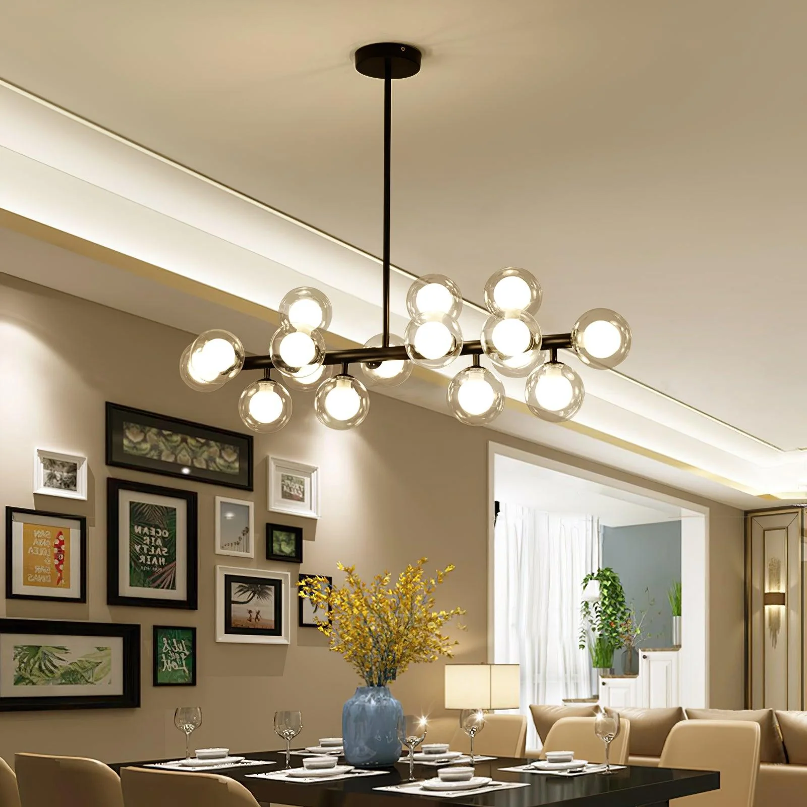 Lustra Chandelier Glass and Minimalist - Image 13