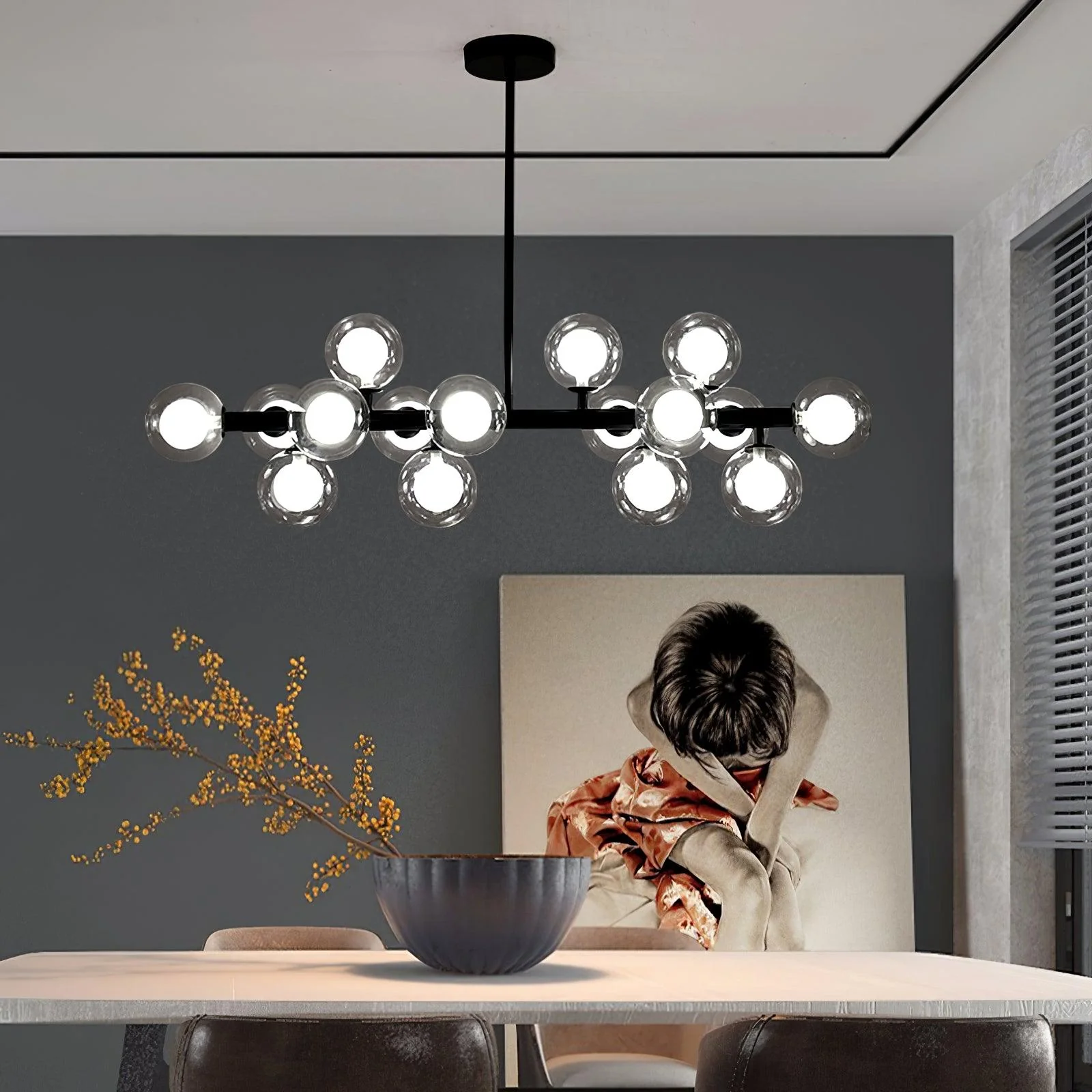 Lustra Chandelier Glass and Minimalist - Image 14