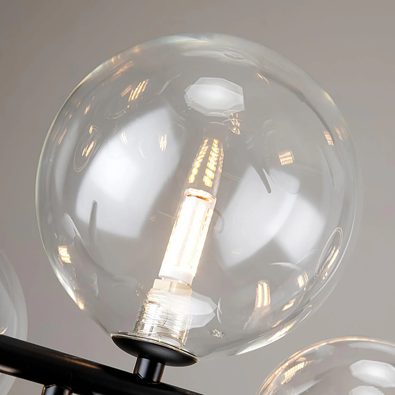 Lustra Chandelier Glass Bubble Nordic Black LED - Image 25