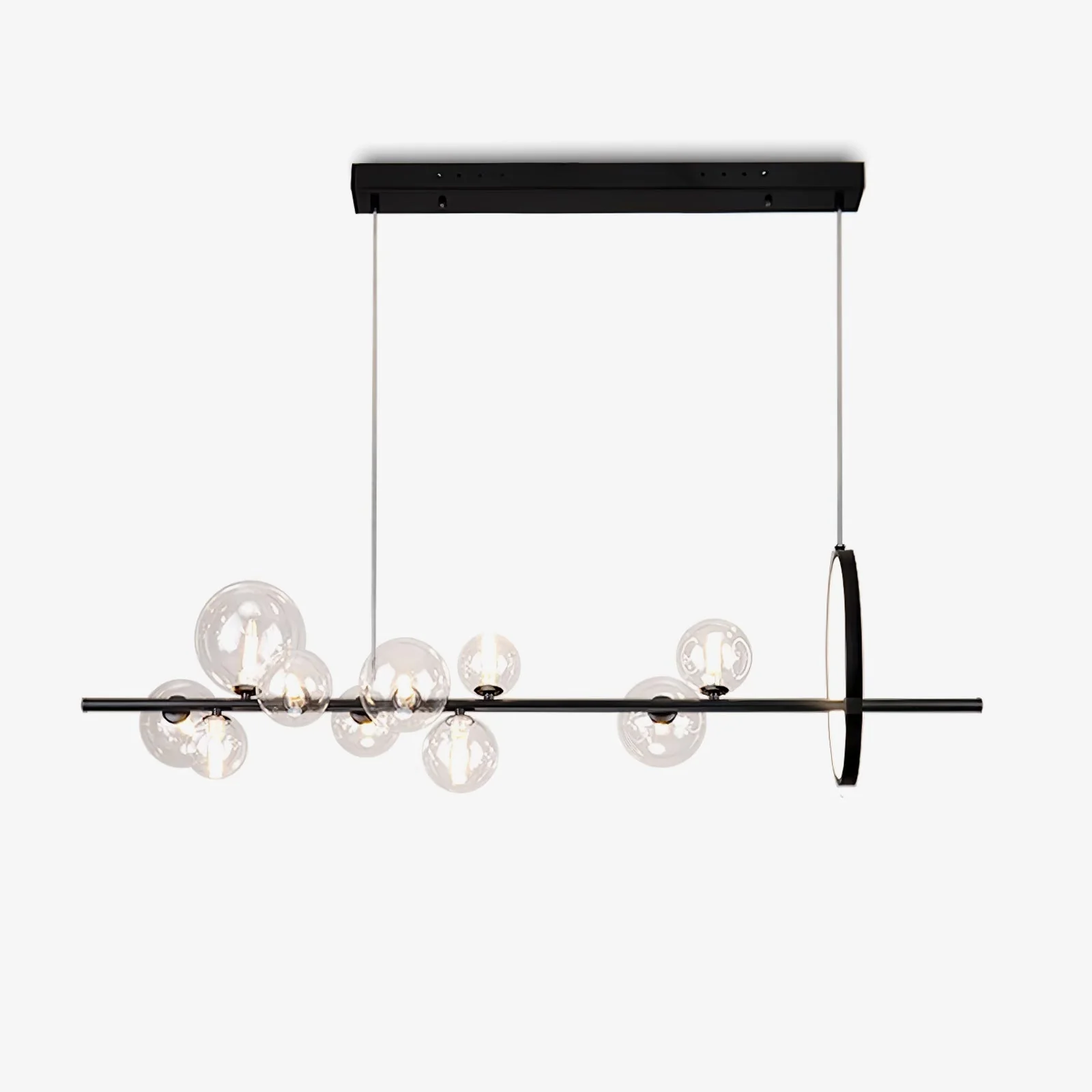 Lustra Chandelier Glass Bubble Nordic Black LED - Image 29
