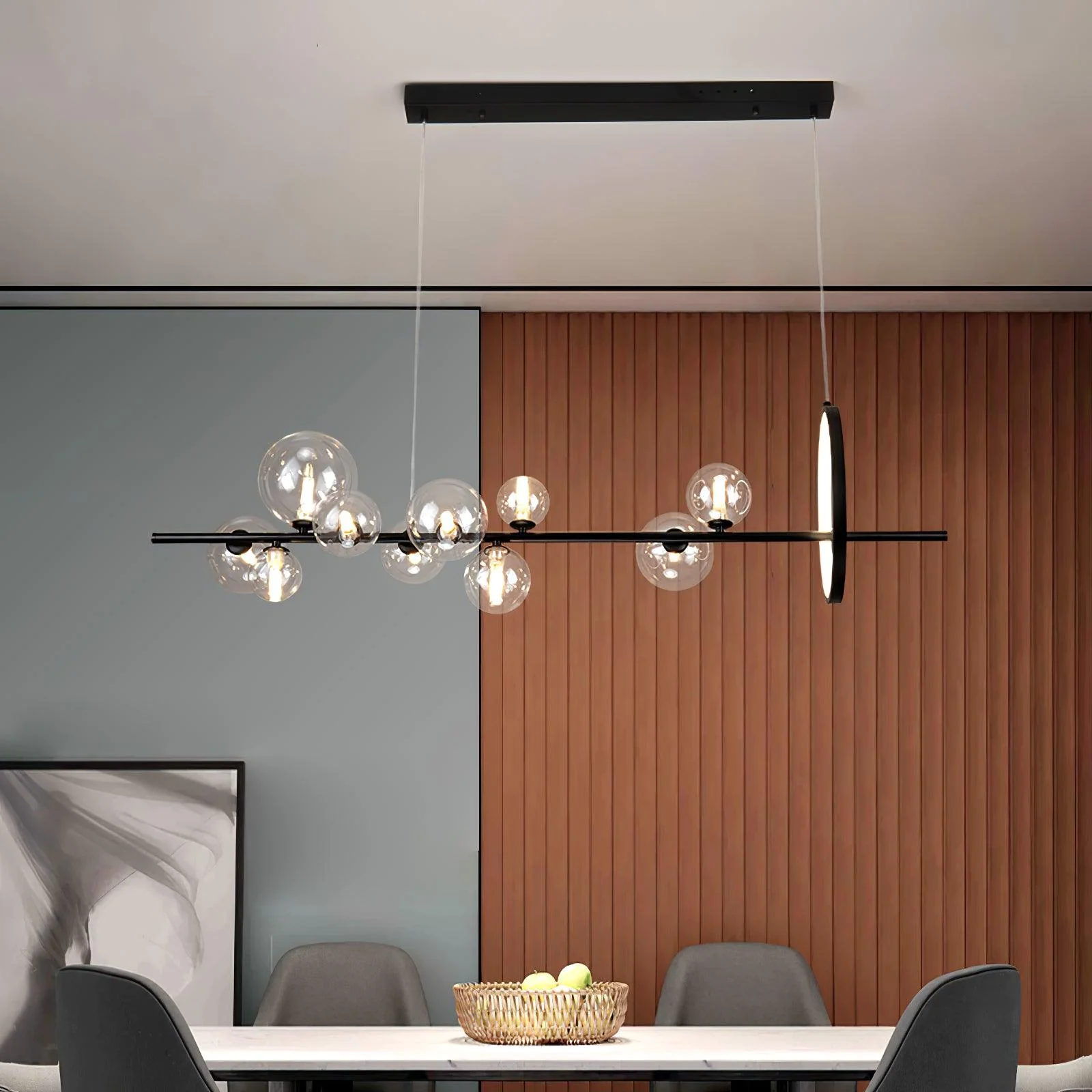 Lustra Chandelier Glass Bubble Nordic Black LED - Image 33