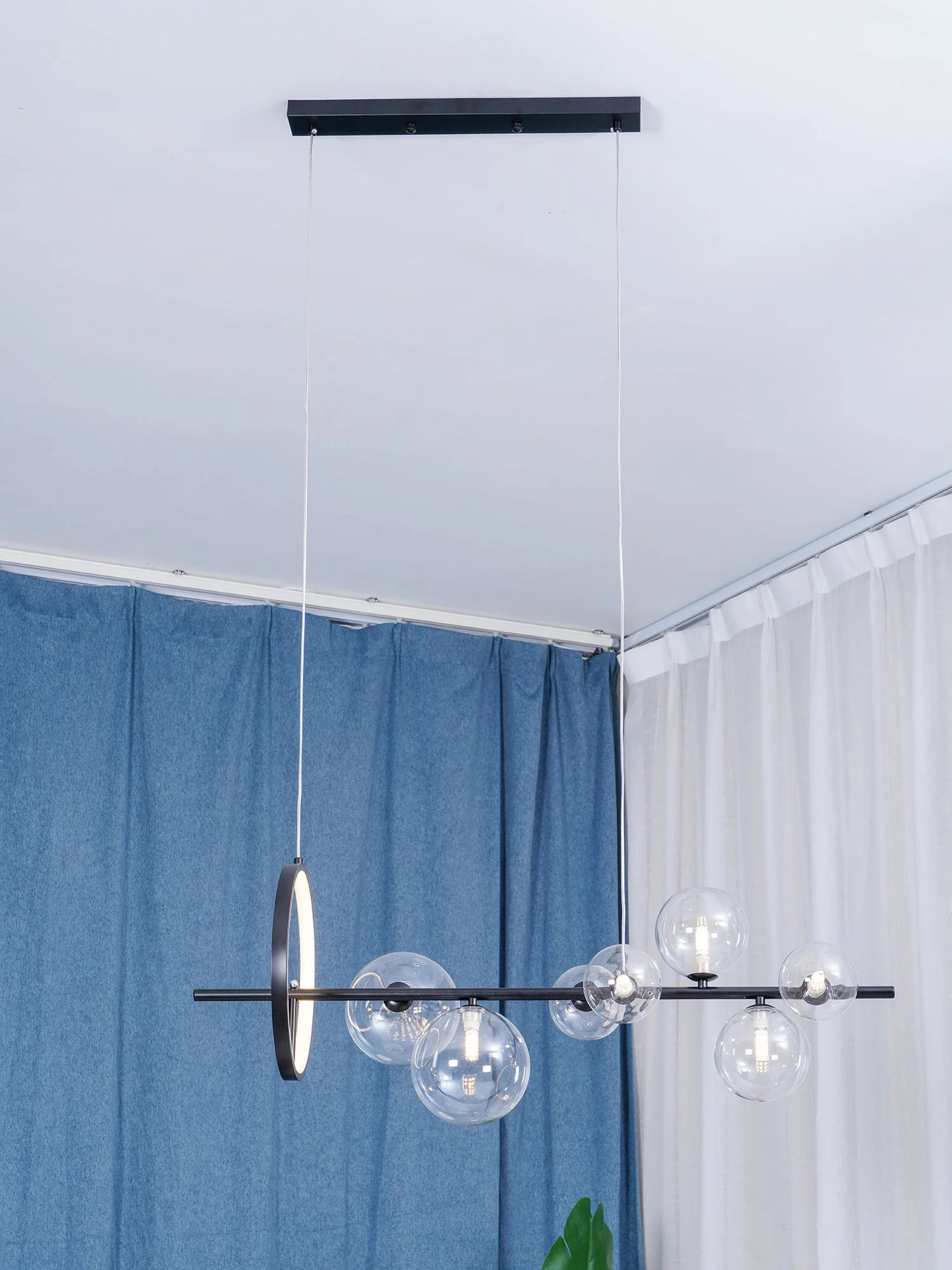 Lustra Chandelier Glass Bubble Nordic Black LED - Image 40