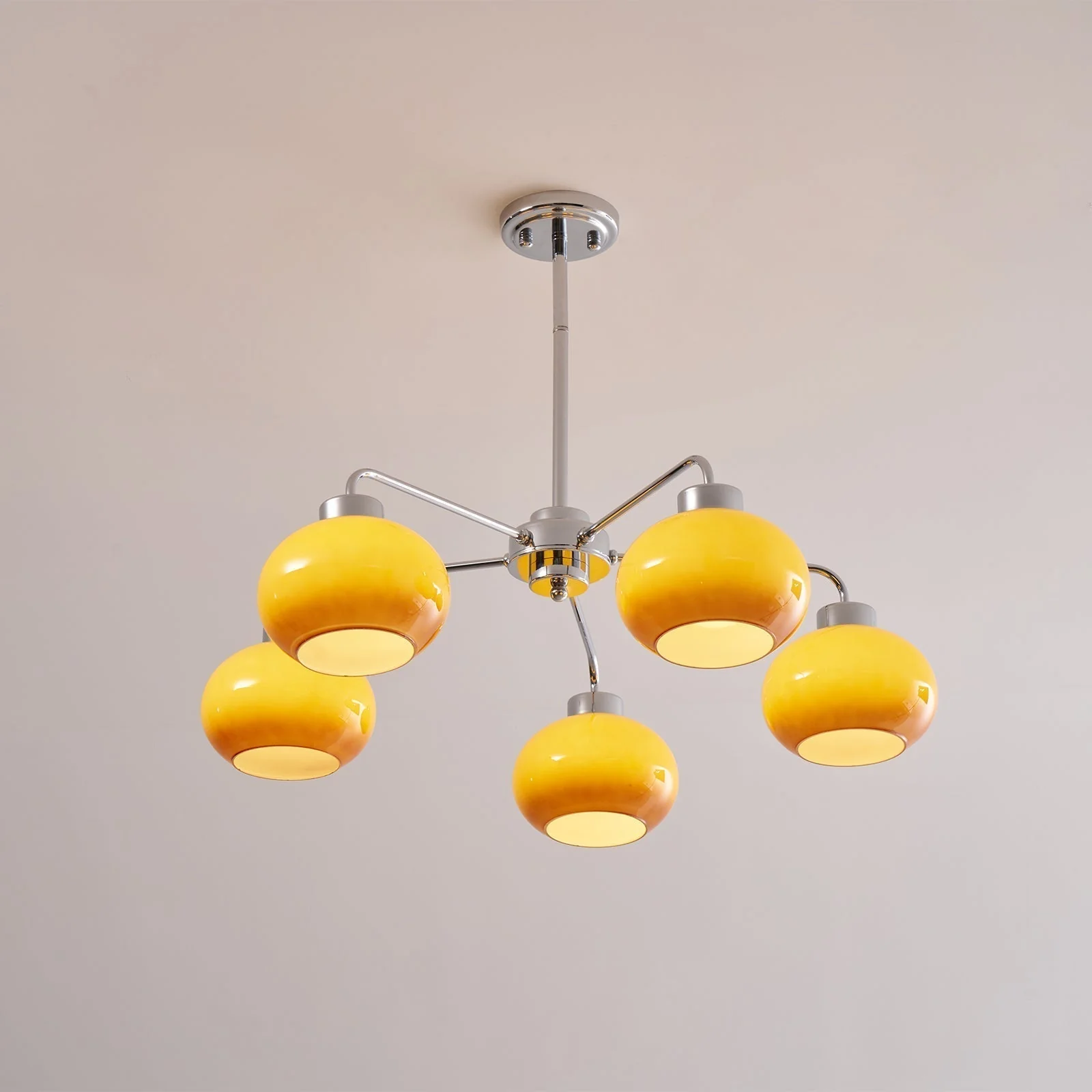 Lustra Chandelier Glass Chrome Geometric Retro - Image 12