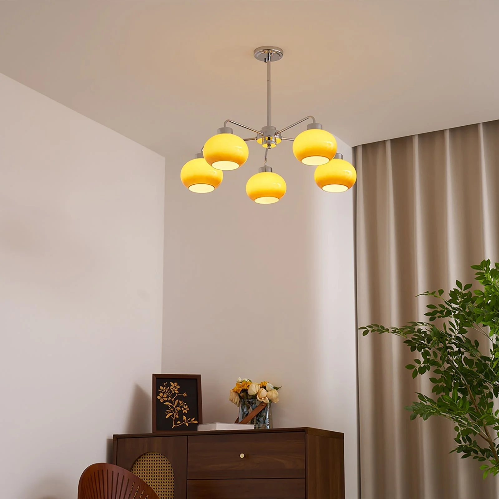 Lustra Chandelier Glass Chrome Geometric Retro - Image 23