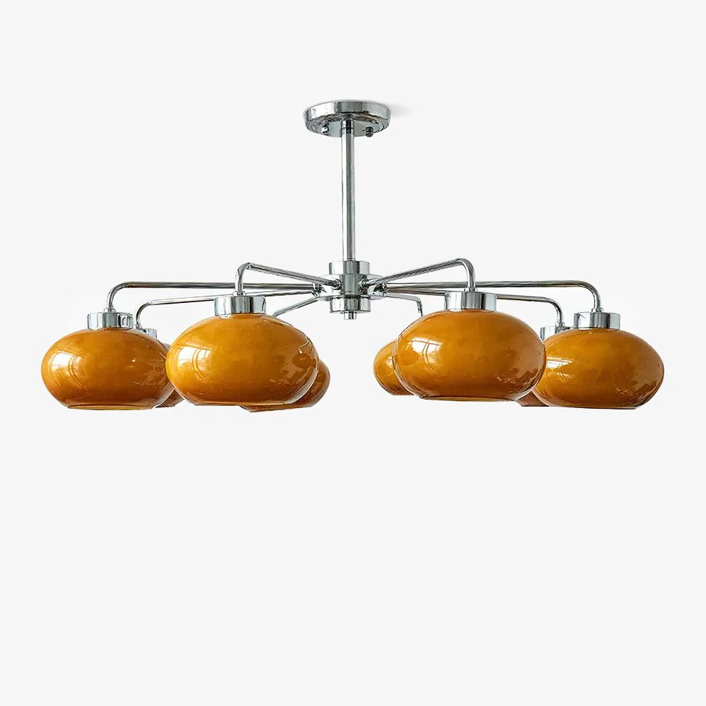 Lustra Chandelier Glass Chrome Geometric Retro - Image 32