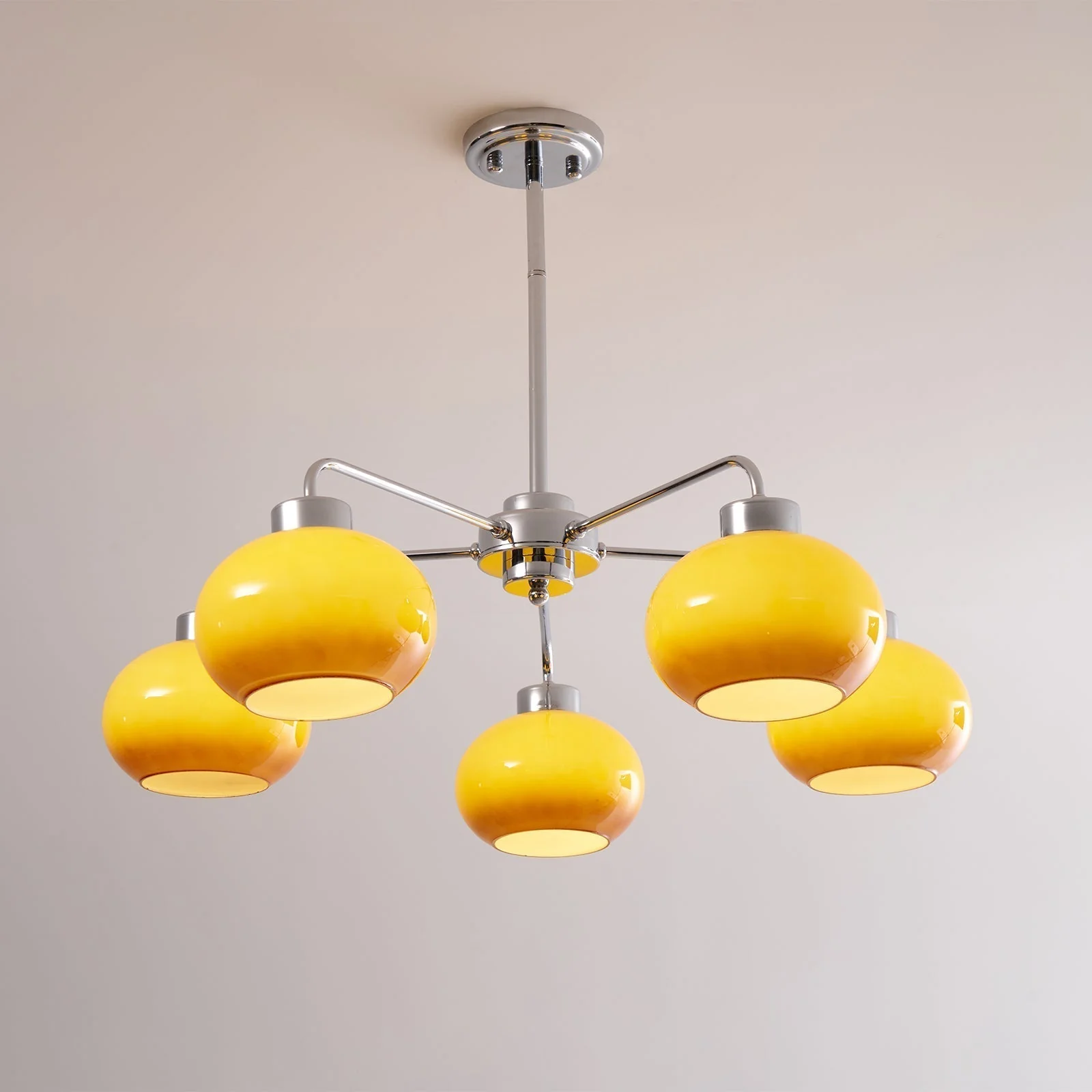 Lustra Chandelier Glass Chrome Geometric Retro - Image 41
