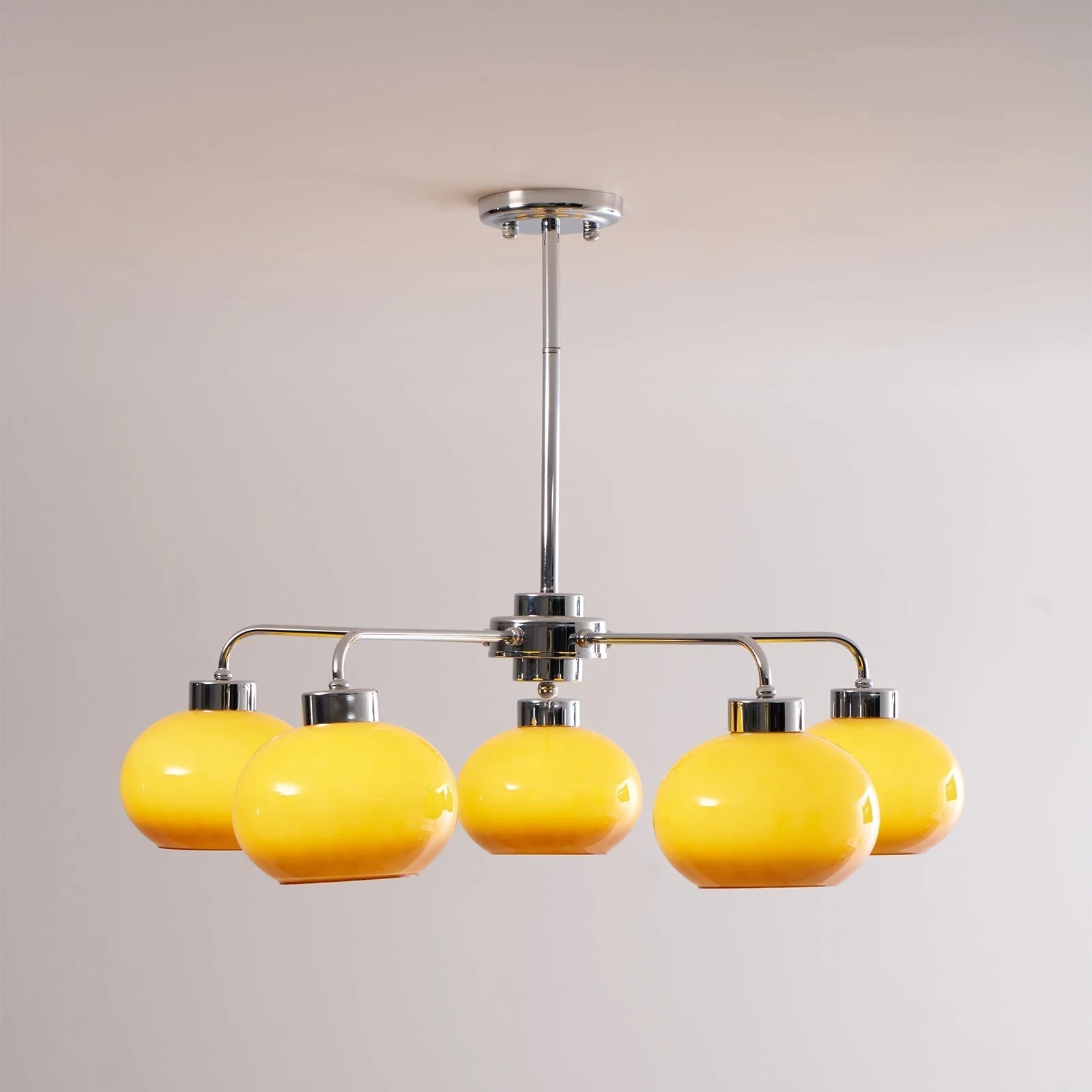 Lustra Chandelier Glass Chrome Geometric Retro - Image 45