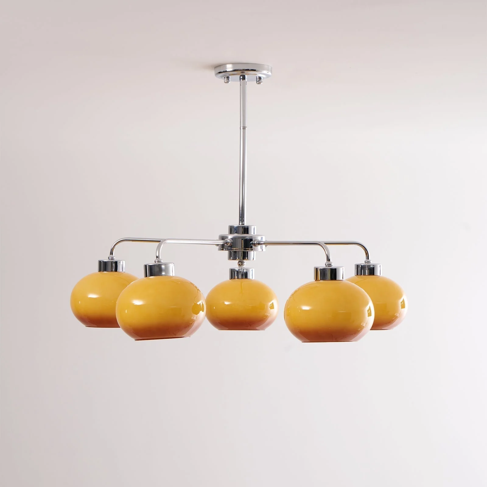 Lustra Chandelier Glass Chrome Geometric Retro - Image 48