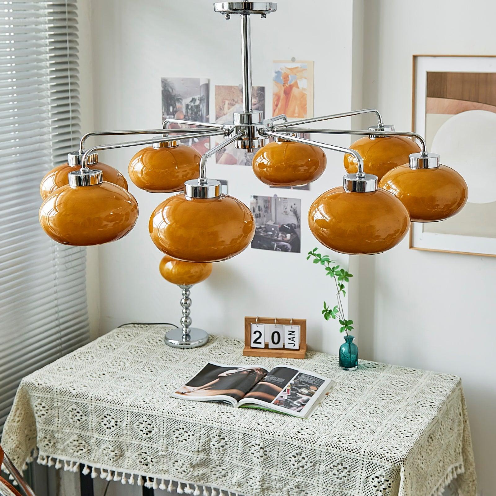Lustra Chandelier Glass Chrome Geometric Retro - Image 51
