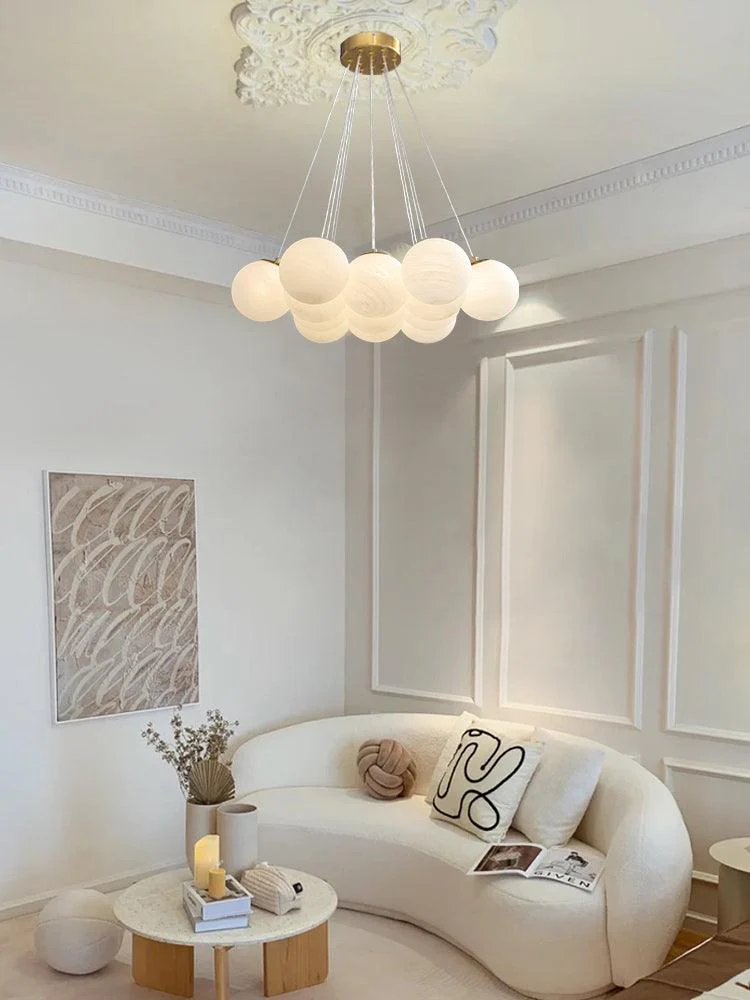 Lustra Chandelier Glass Cluster Frosted Glass - Image 17