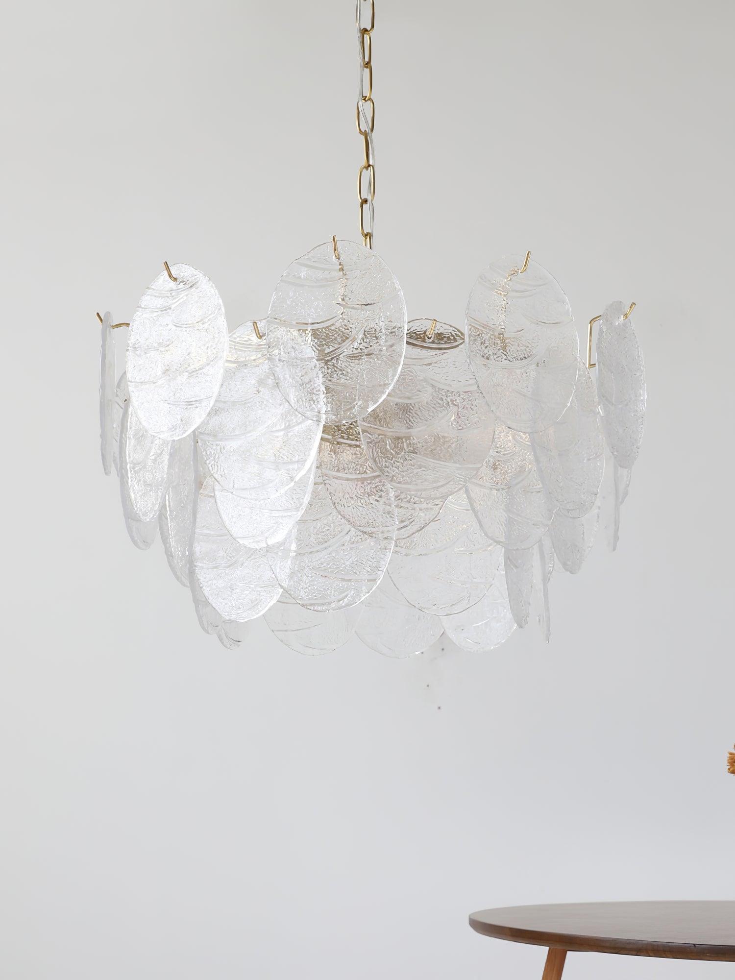 Lustra Chandelier Glass Disc Gold - Image 14