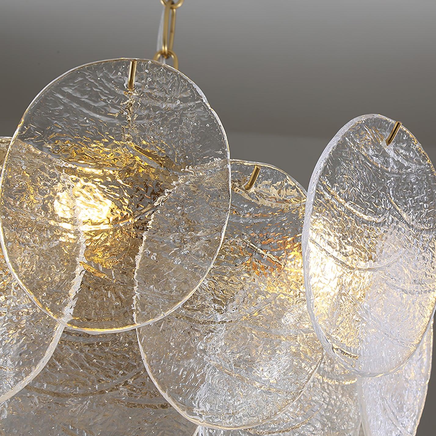 Lustra Chandelier Glass Disc Gold - Image 20