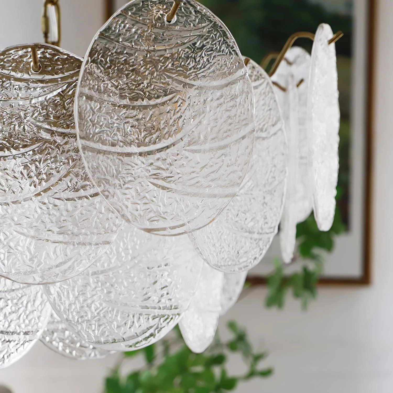 Lustra Chandelier Glass Disc Gold - Image 21