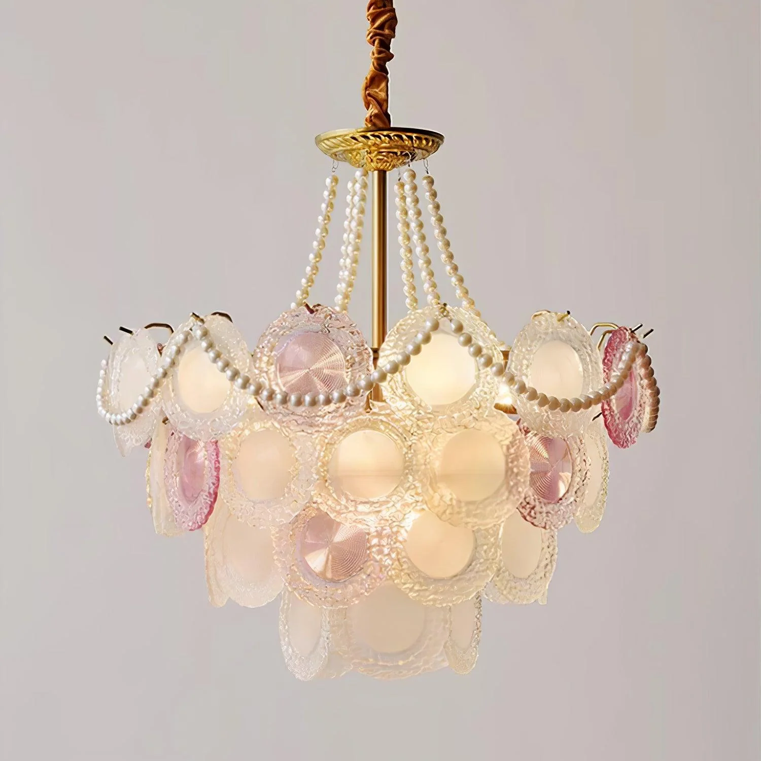 Lustra Chandelier Glass Disc Layered Playful - Image 10