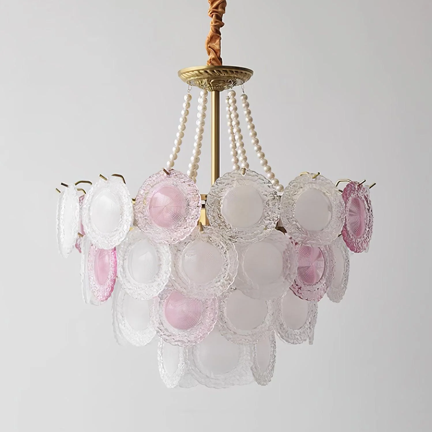 Lustra Chandelier Glass Disc Layered Playful - Image 11