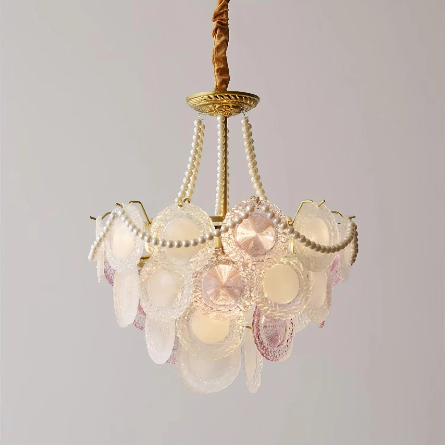 Lustra Chandelier Glass Disc Layered Playful - Image 13