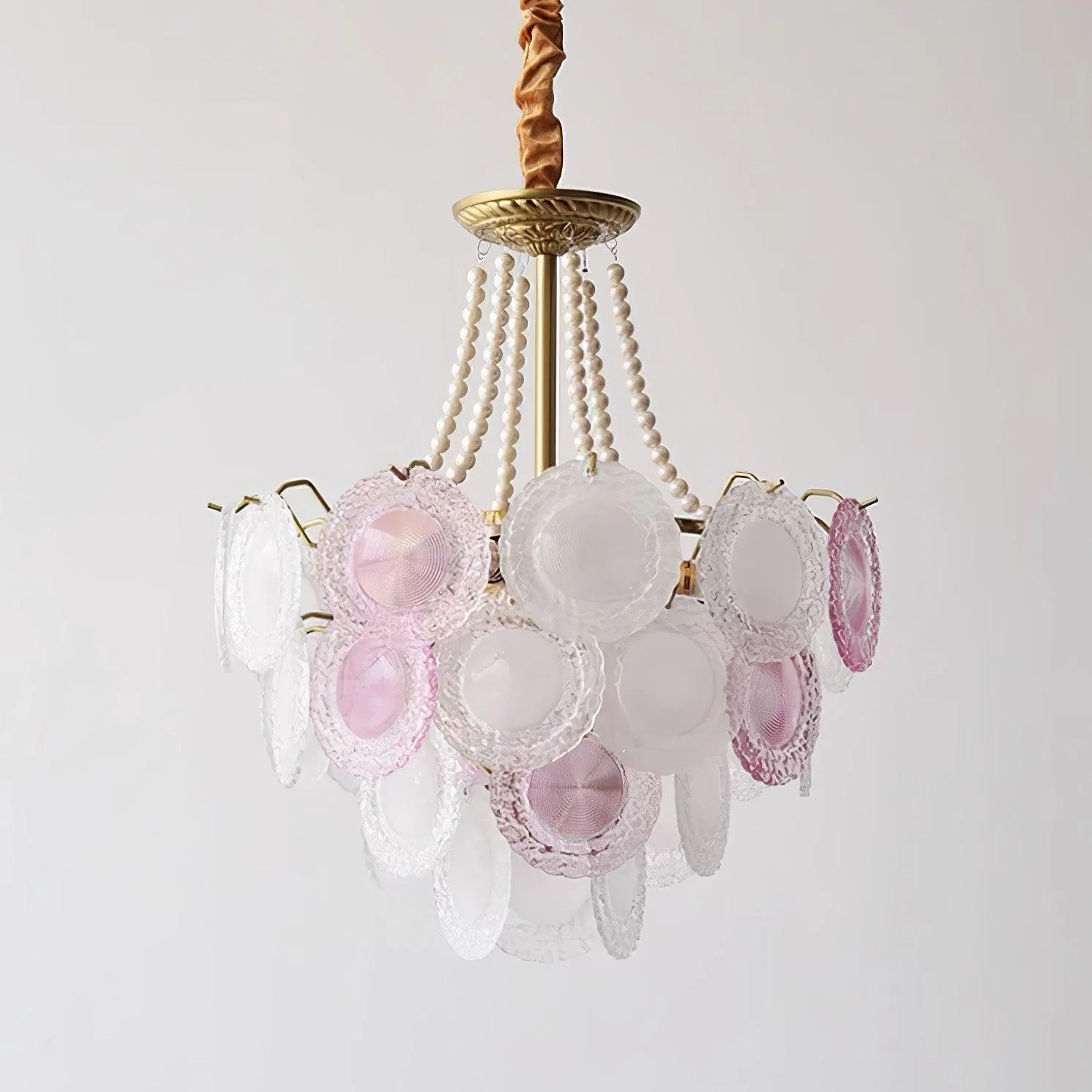 Lustra Chandelier Glass Disc Layered Playful - Image 14